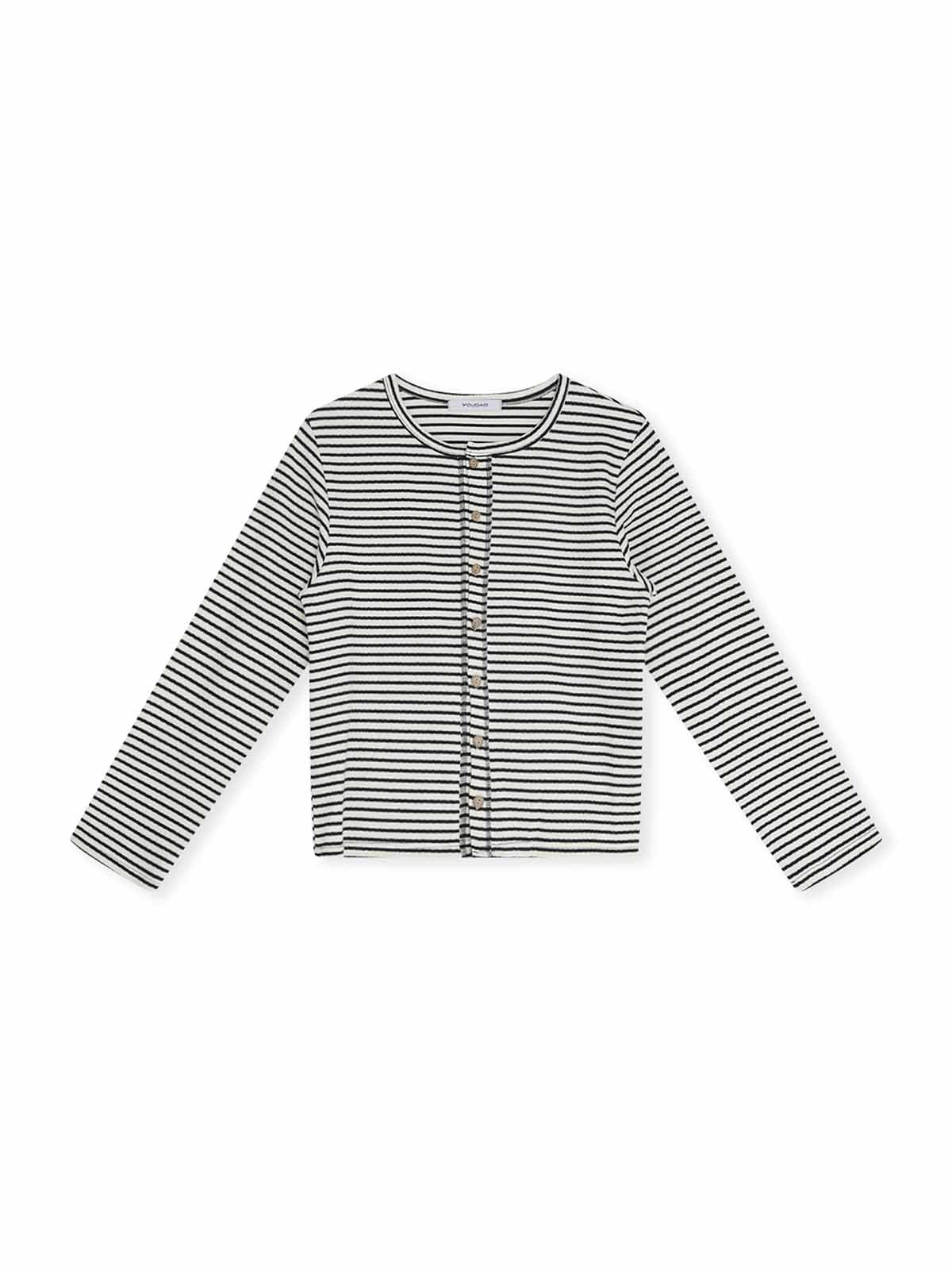 ASOBIO Striped Knit Cardigan