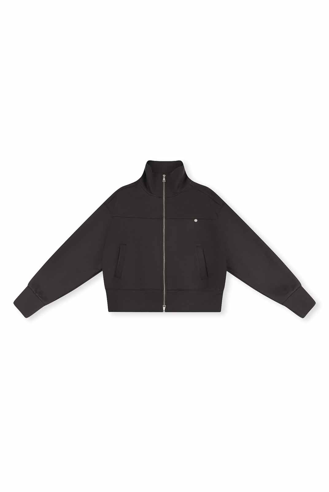 ASOBIO Stand-Collar Two-Way Zip Sweat Jacket