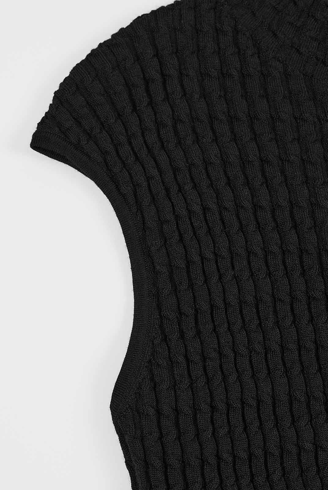 ASOBIO 100% Wool Textured Mockneck Top