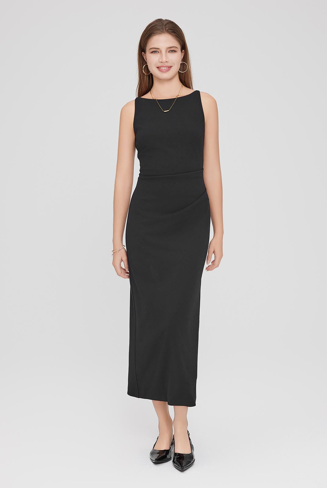 ASOBIO Tuck Midi Dress