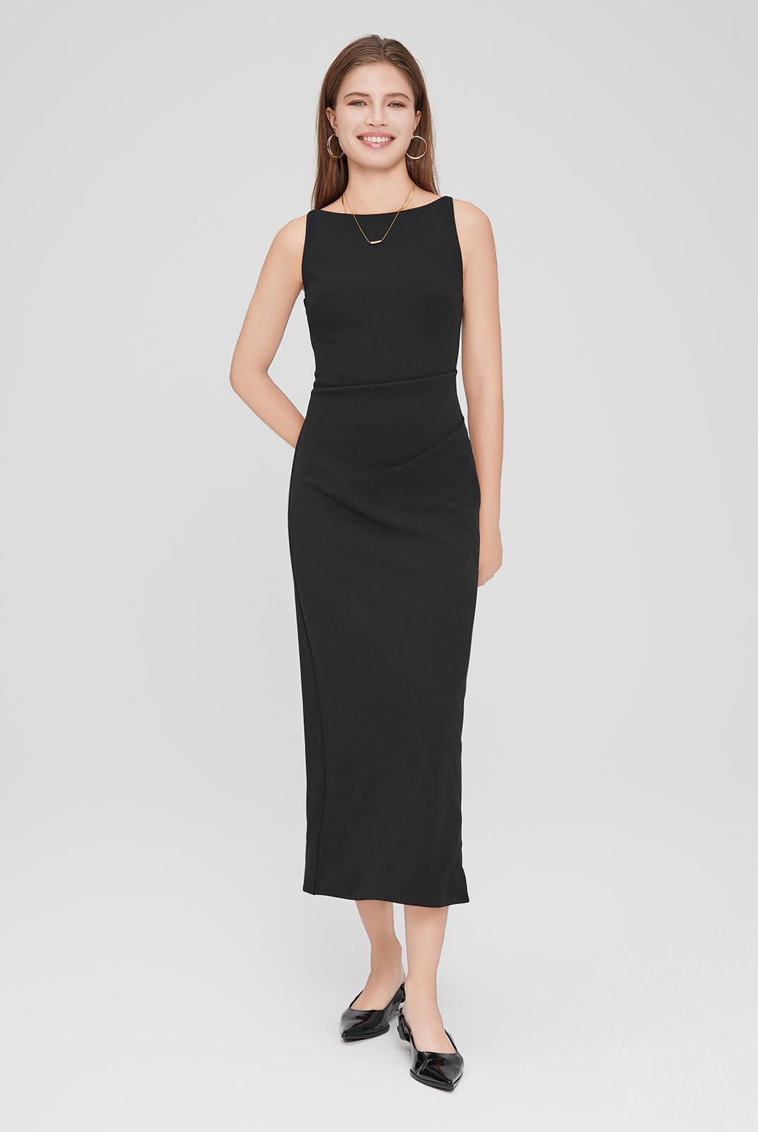ASOBIO Tuck Midi Dress
