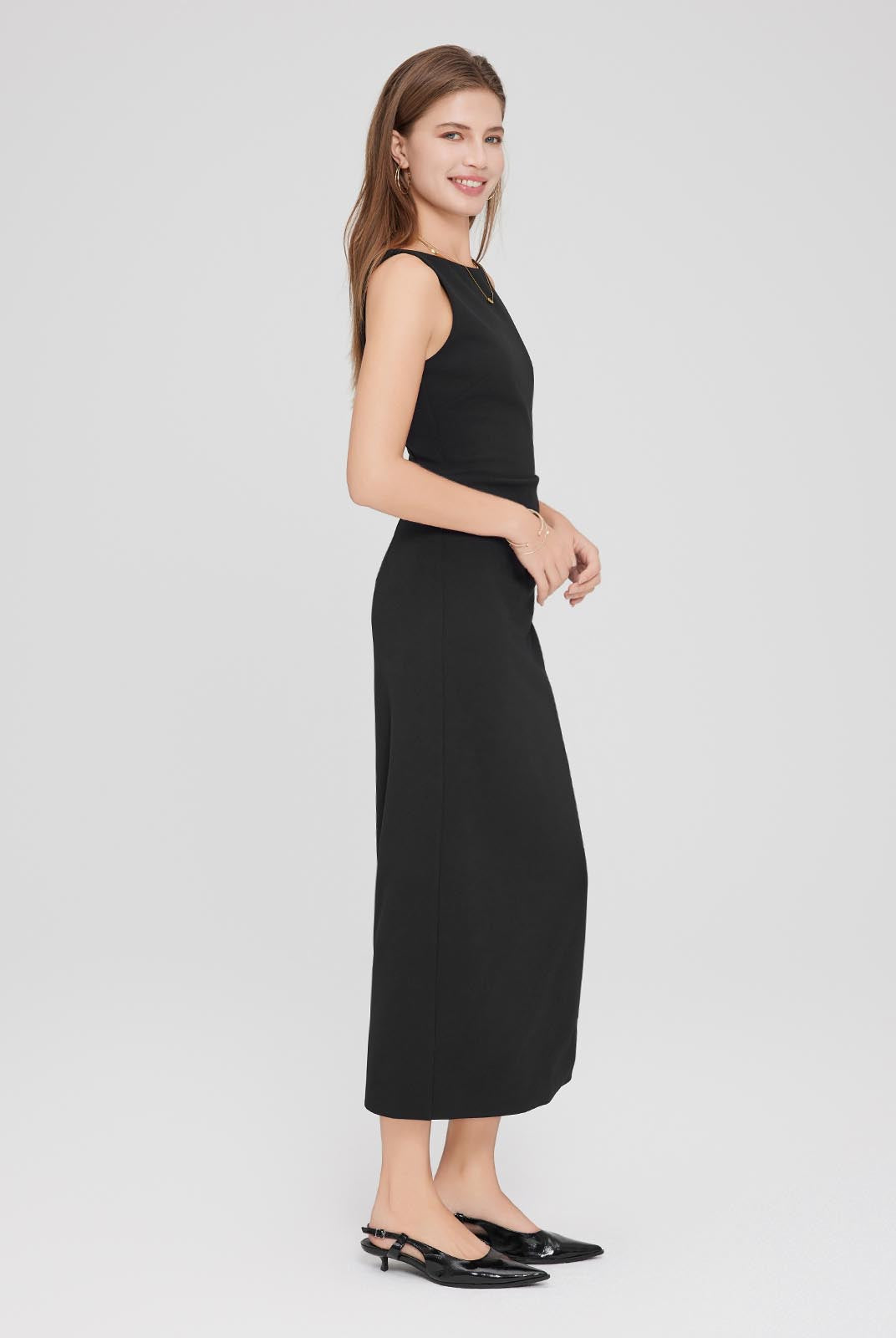ASOBIO Tuck Midi Dress