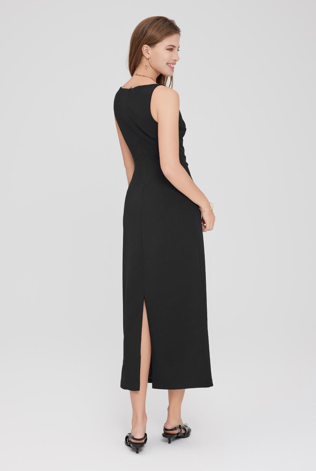 ASOBIO Tuck Midi Dress