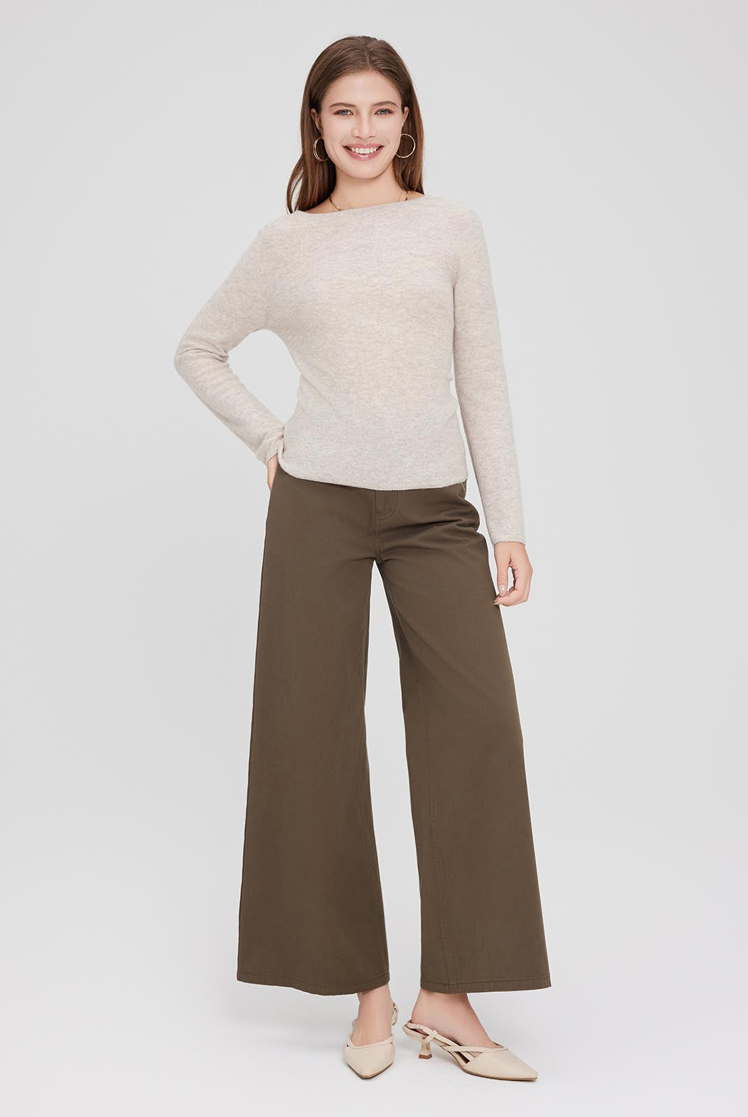 ASOBIO Wool-Cashmere Boatneck Sweater