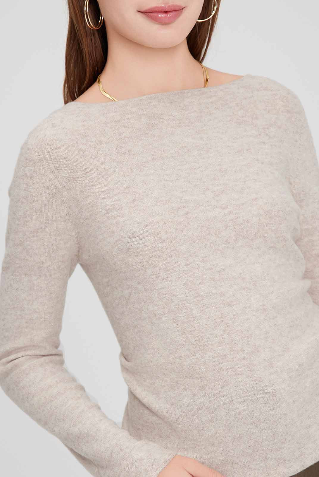 ASOBIO Wool-Cashmere Boatneck Sweater