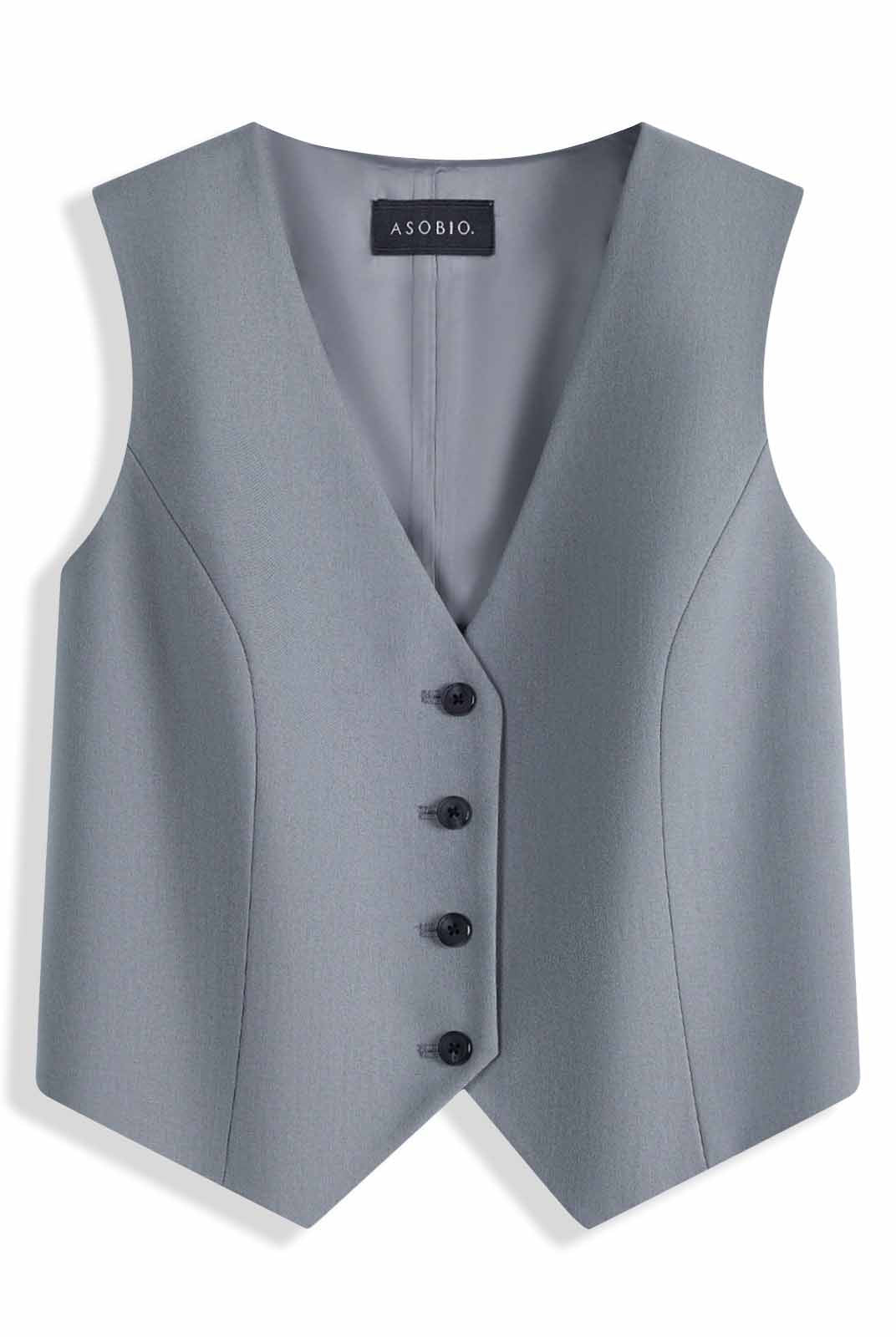 ASOBIO Slim-Fit Wool Blend Button-Up Suit Vest