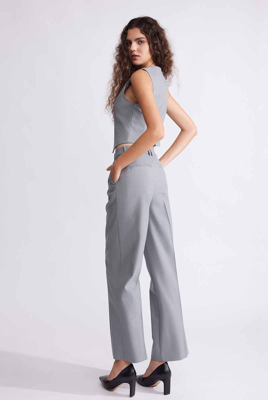 ASOBIO Slim-Fit Wool Blend Button-Up Suit Vest