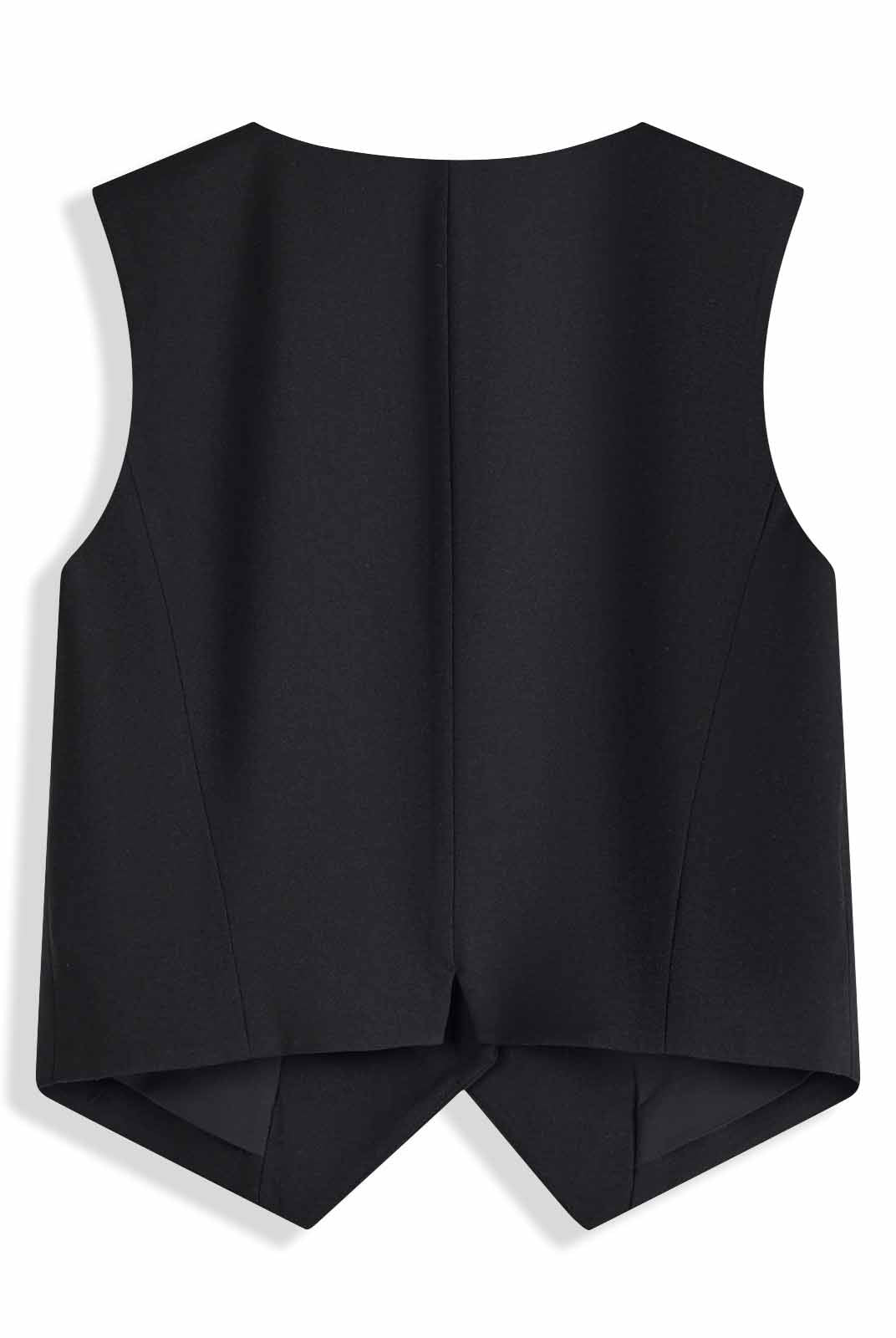 Slim-Fit Wool Blend Button-Up Suit Vest