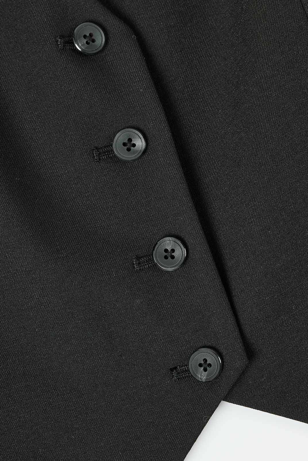 Slim-Fit Wool Blend Button-Up Suit Vest