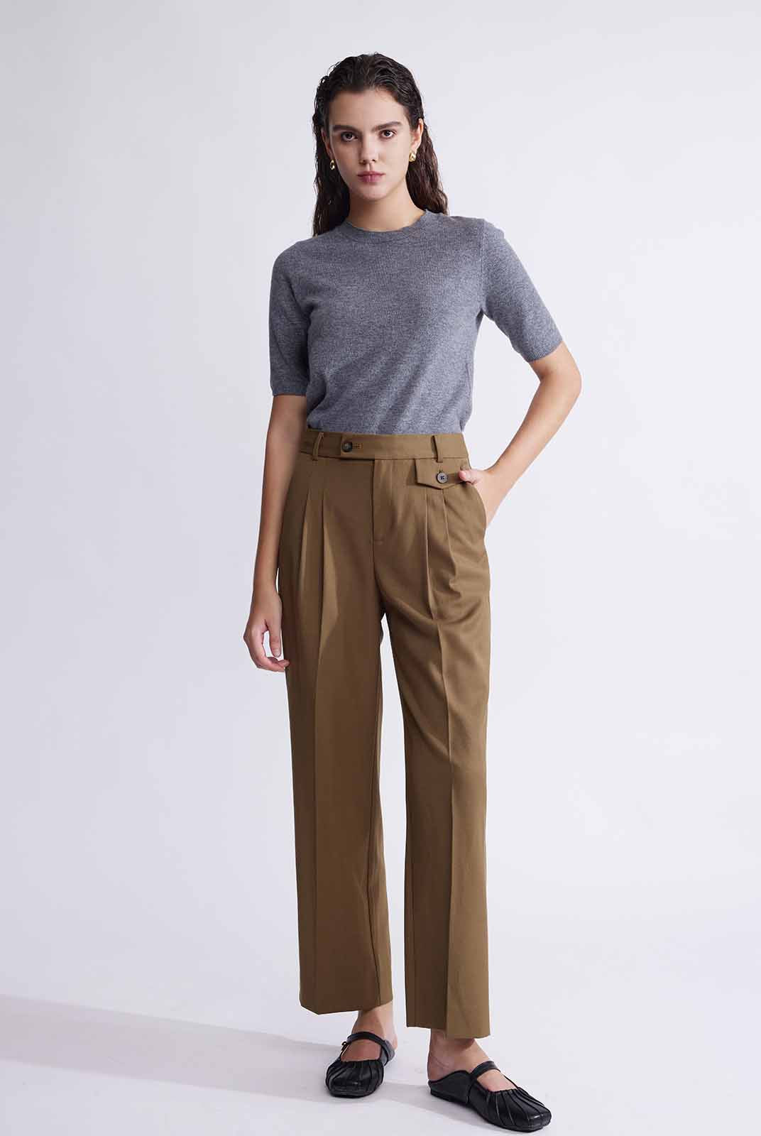 ASOBIO Lightweight 100% Wool Crewneck Top