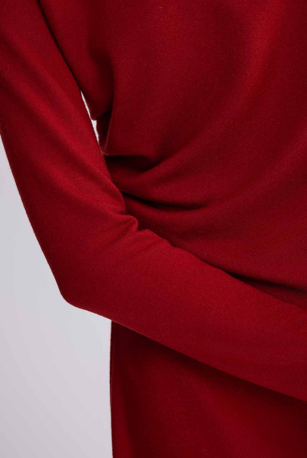 ASOBIO Boat Neck Long-Sleeve Pleated Midi Dress