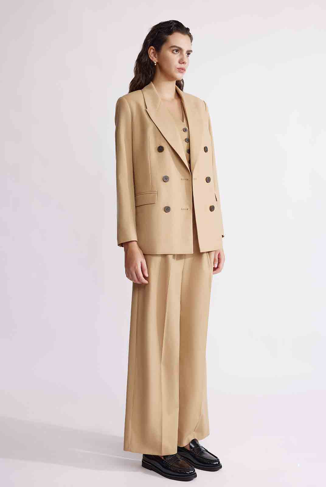 ASOBIO Slim Double-Breasted Blazer