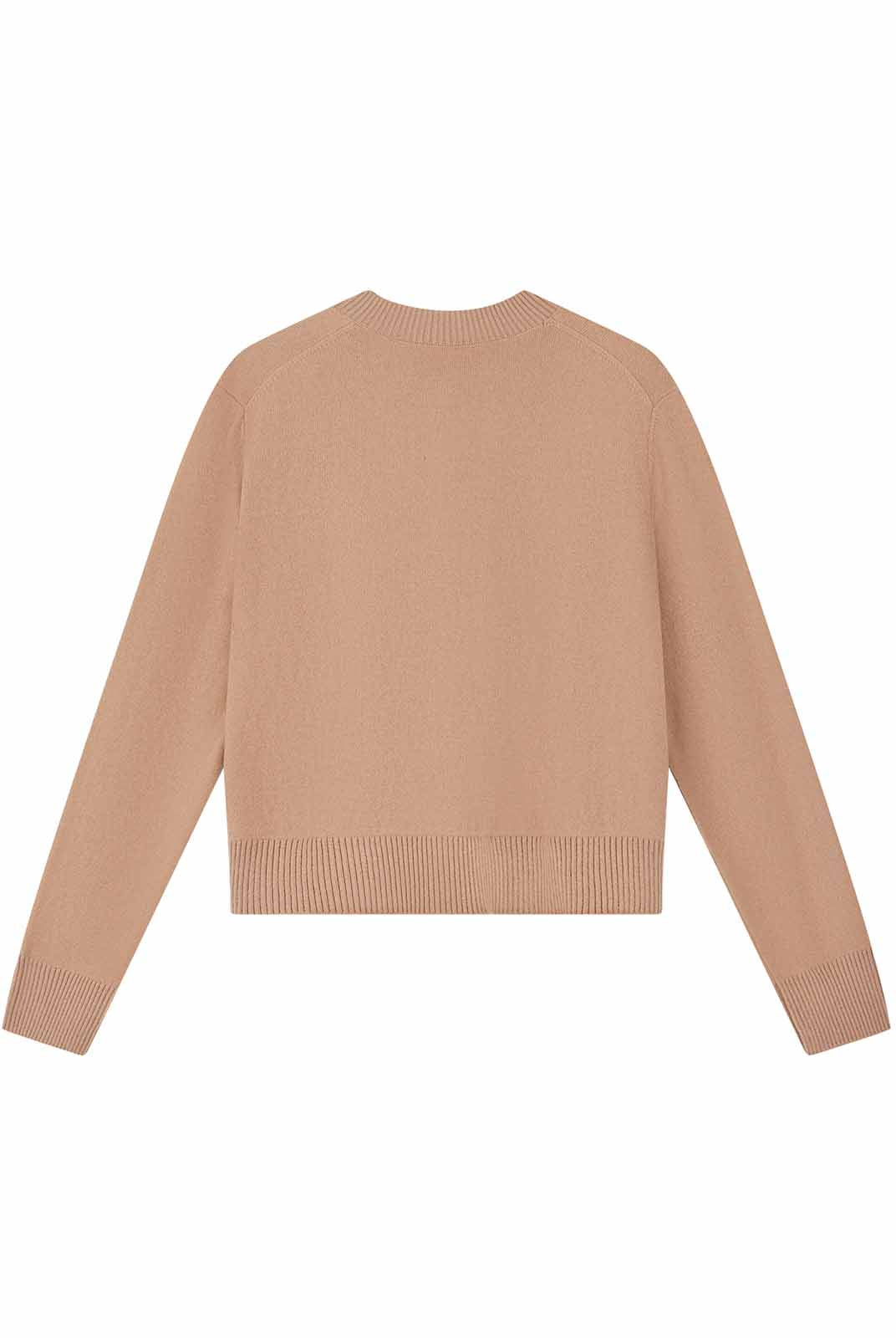 Lightweight 100% Wool Crewneck Cardigan