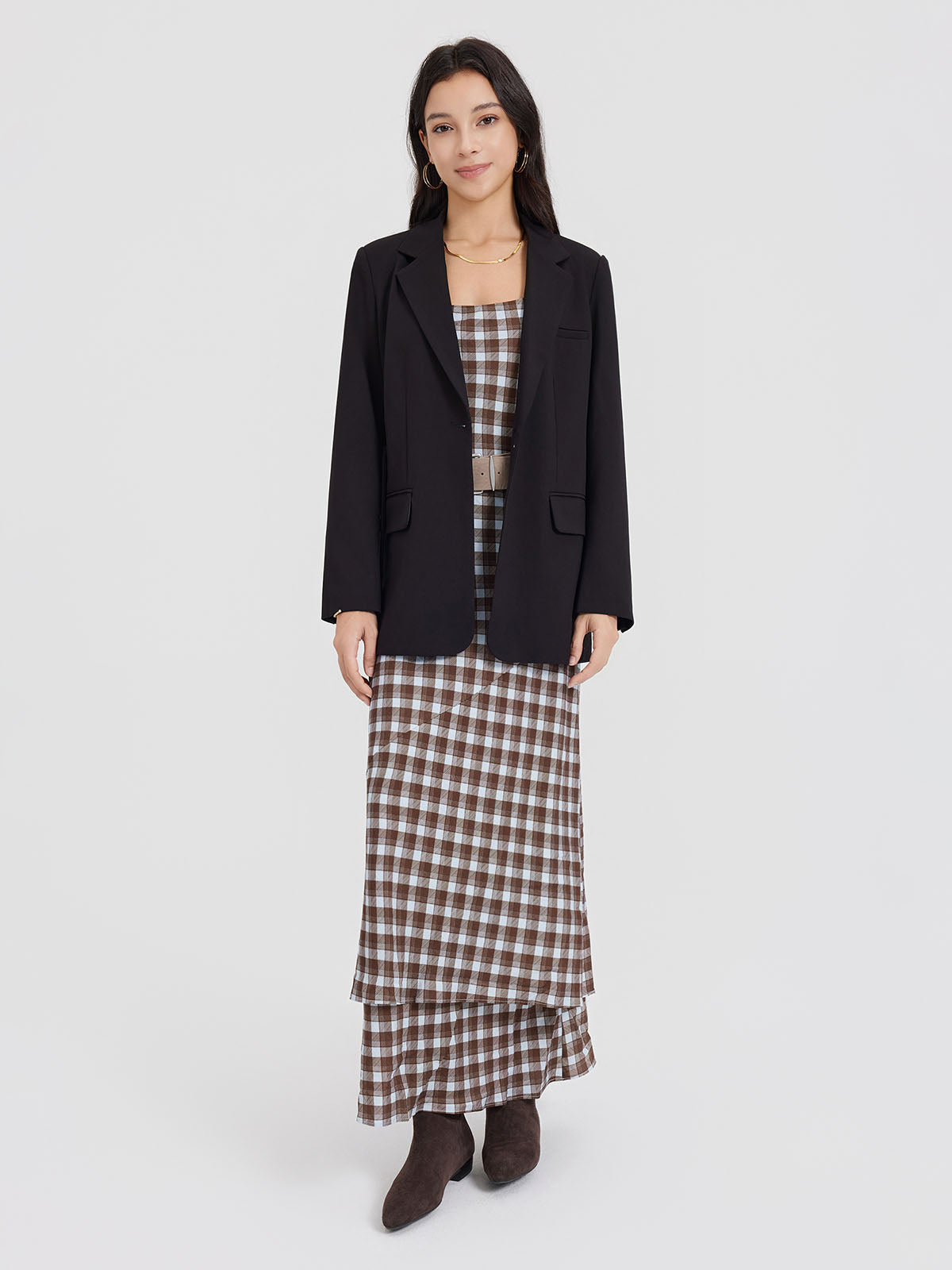 ASOBIO Printed Cami Trumpet Maxi Dress