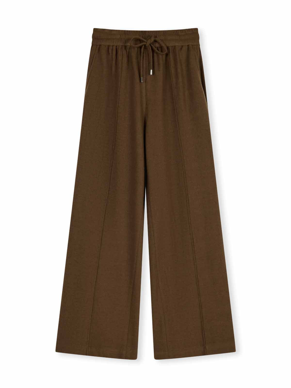 ASOBIO 100% Merino Wool Knit Wide-Leg Pant