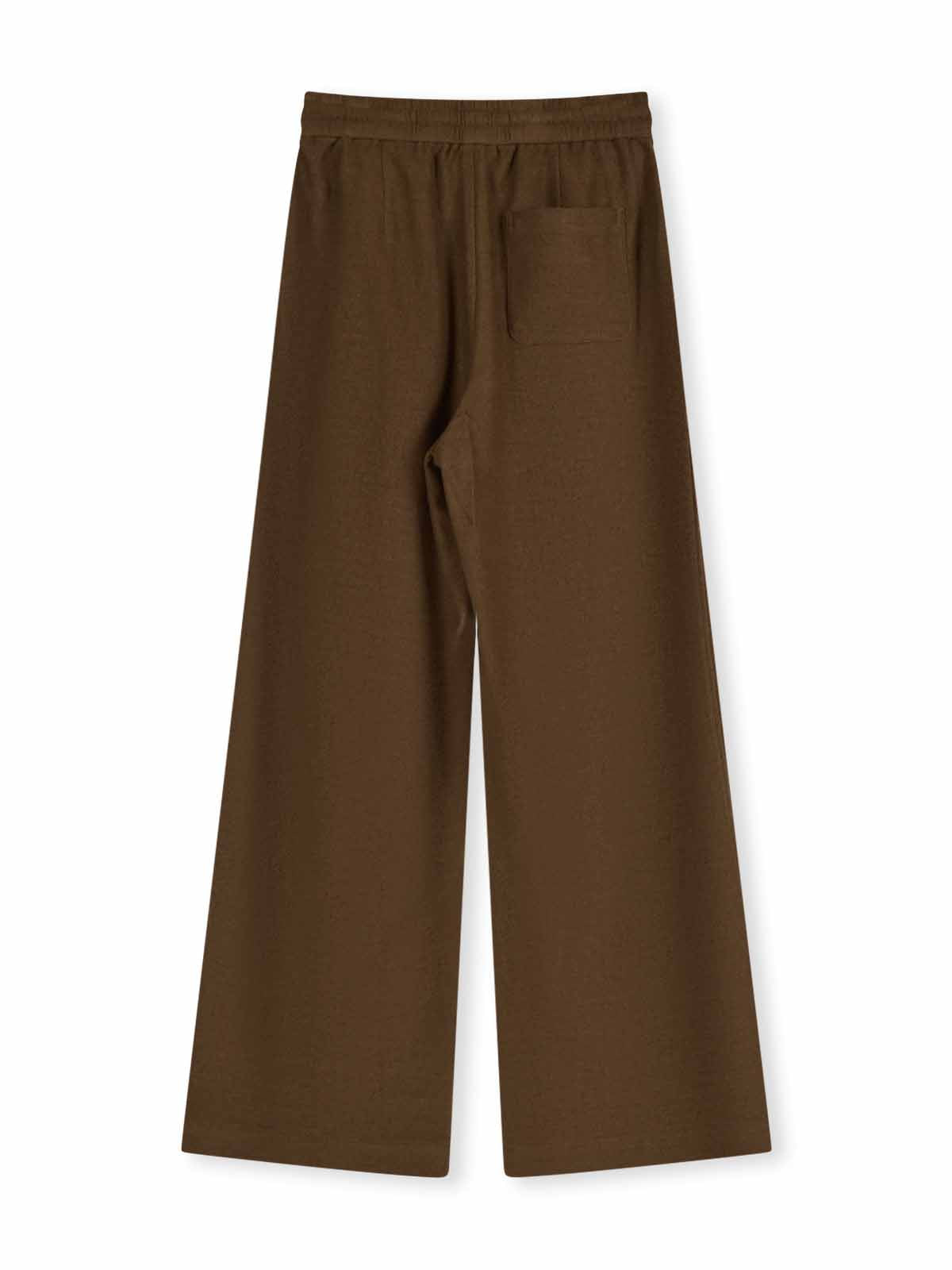ASOBIO 100% Merino Wool Knit Wide-Leg Pant