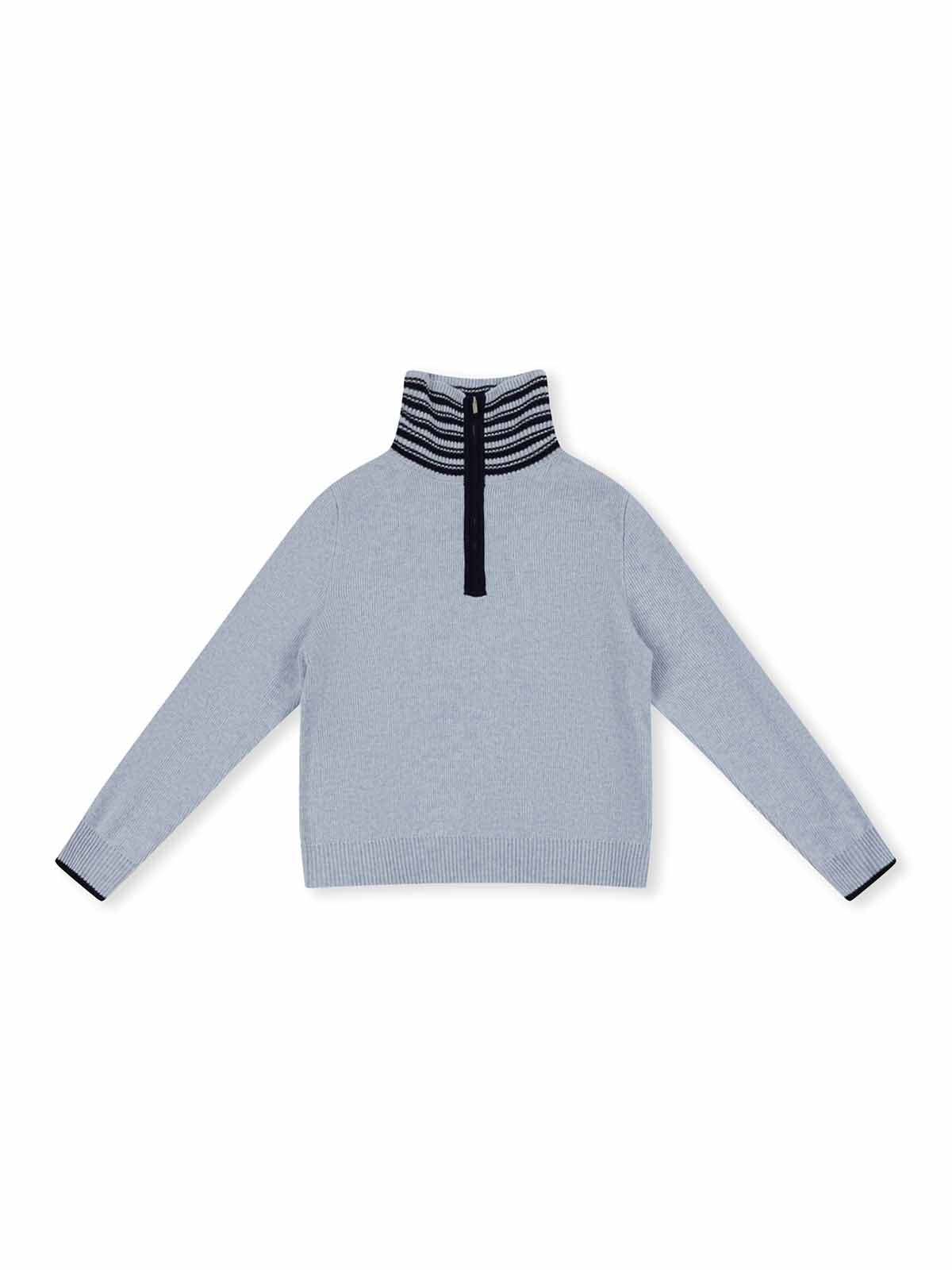 ASOBIO 100% Wool 1/2 Zip Mockneck Sweater