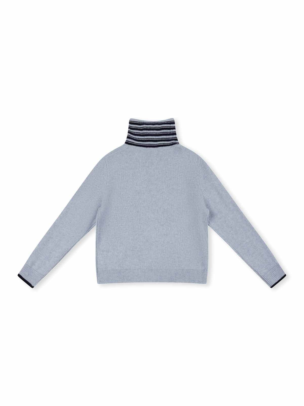 ASOBIO 100% Wool 1/2 Zip Mockneck Sweater