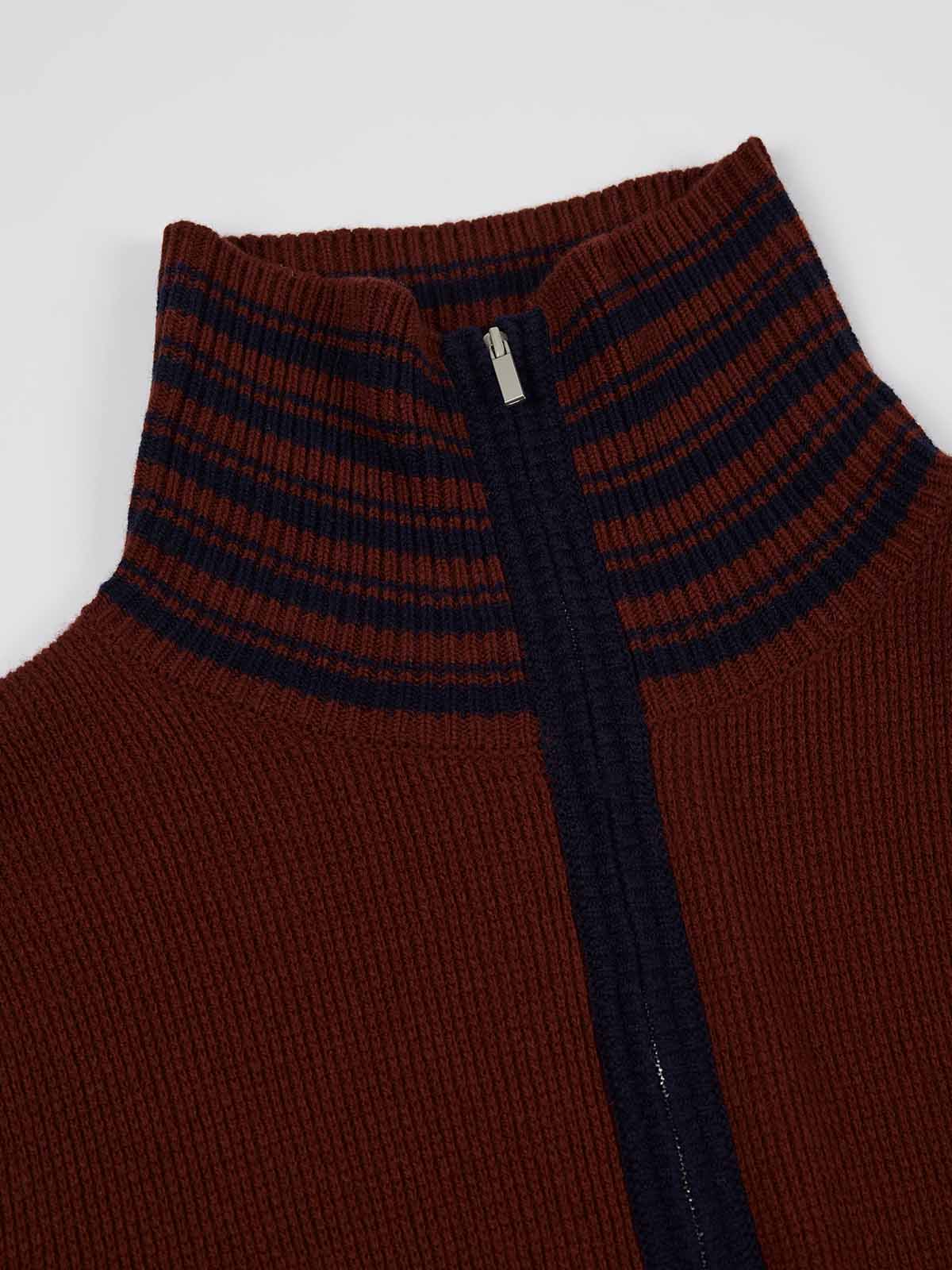 ASOBIO 100% Wool 1/2 Zip Mockneck Sweater