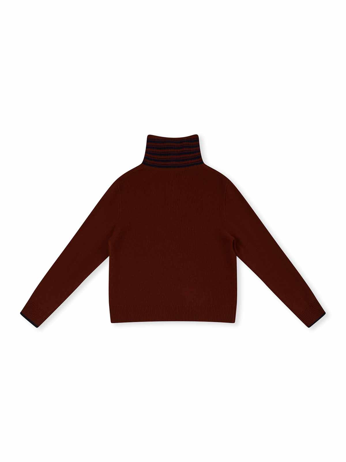 ASOBIO 100% Wool 1/2 Zip Mockneck Sweater