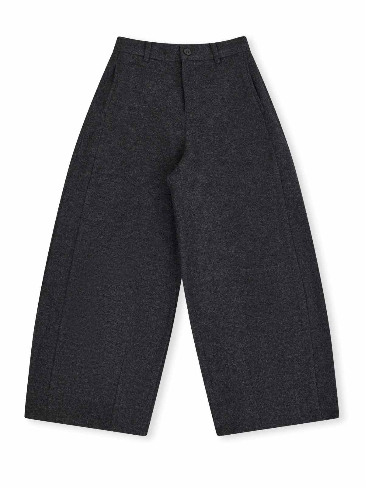 ASOBIO Mid-Rise Wool-Blend Barrel Pant