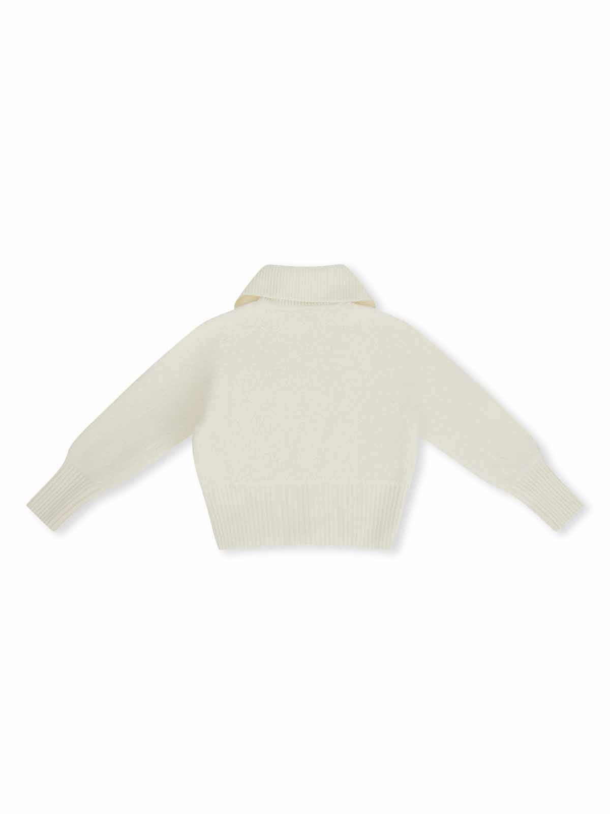 ASOBIO 100% Wool Zip-Up Cardigan