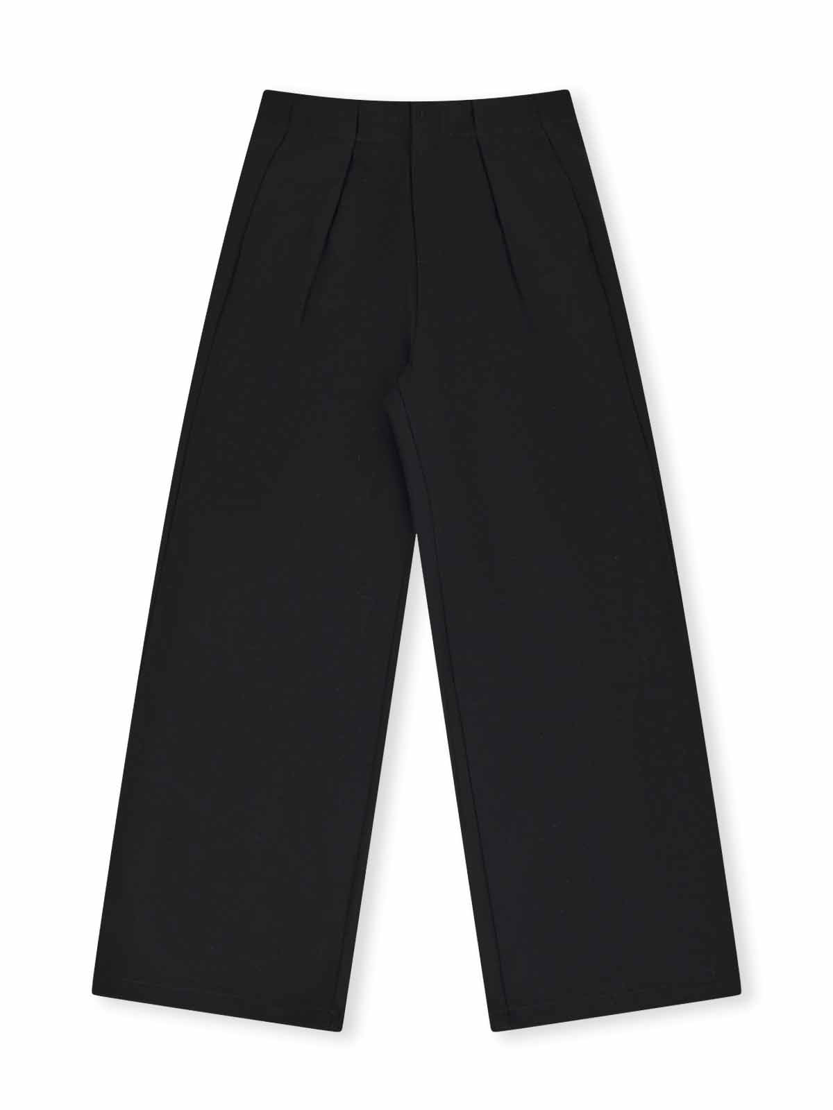 ASOBIO Wool-Blend Pleated Wide-Leg Pant