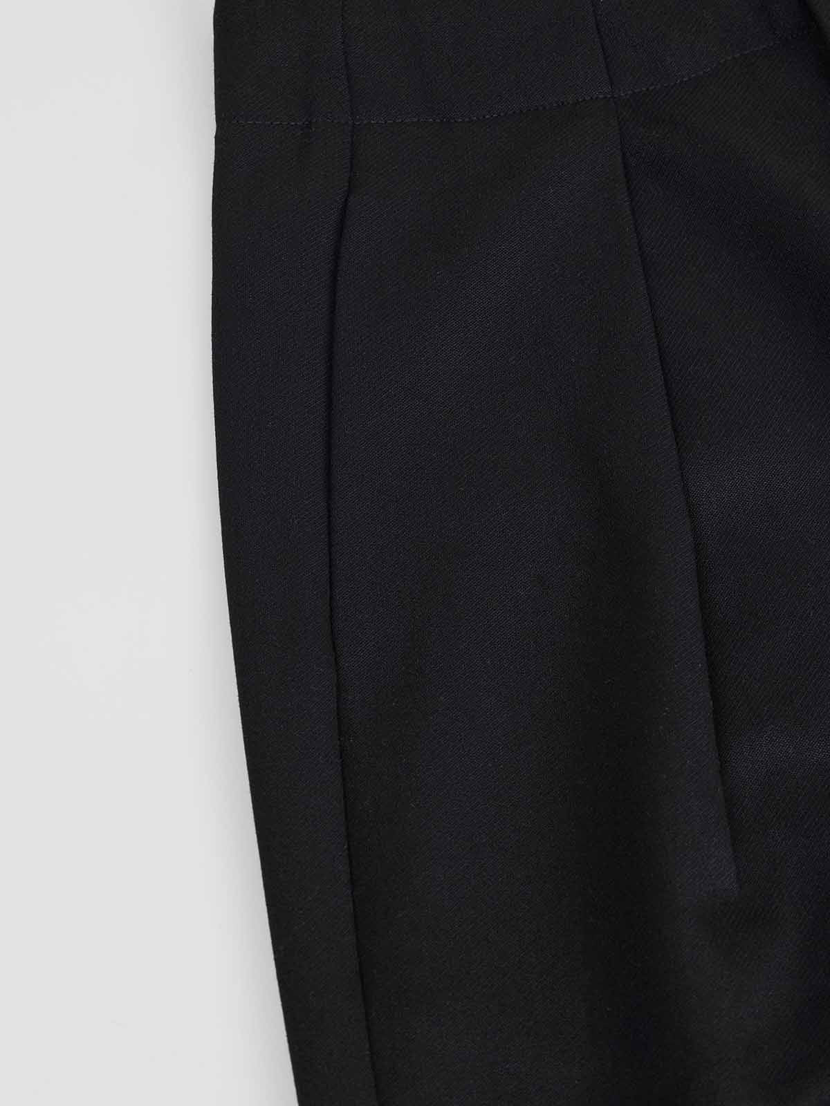 ASOBIO Wool-Blend Pleated Wide-Leg Pant