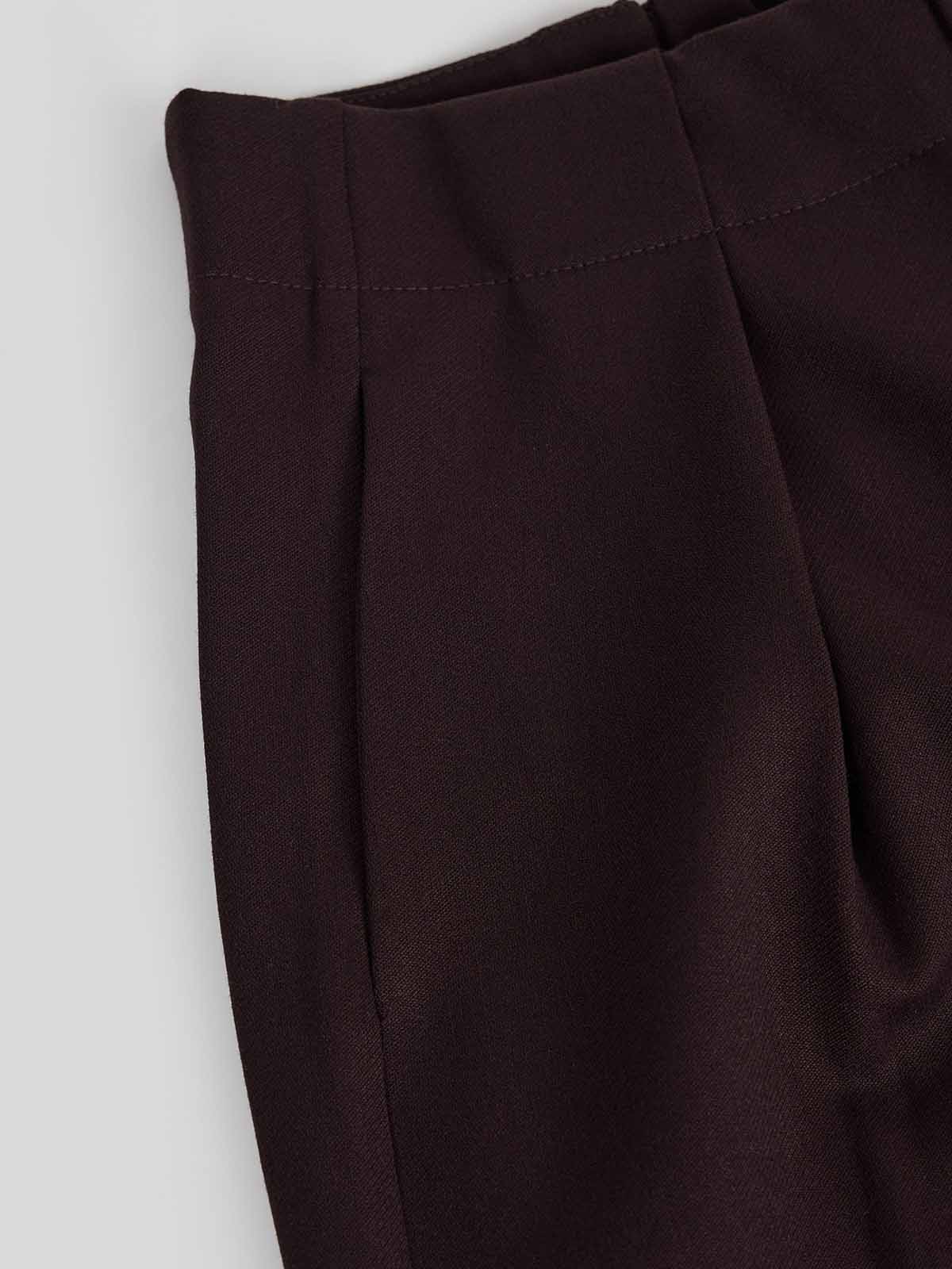 ASOBIO Wool-Blend Pleated Wide-Leg Pant
