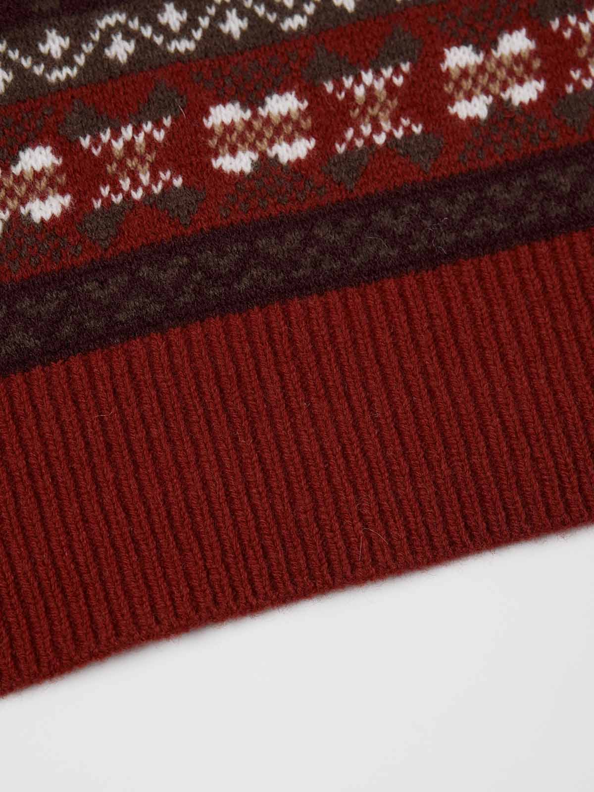 ASOBIO 100% Wool Fair Isle Pullover Sweater