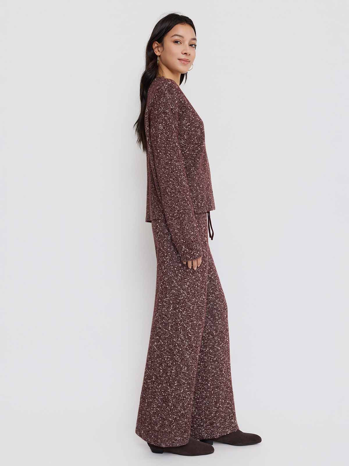 ASOBIO Wool-Blend V-Neck Cardigan