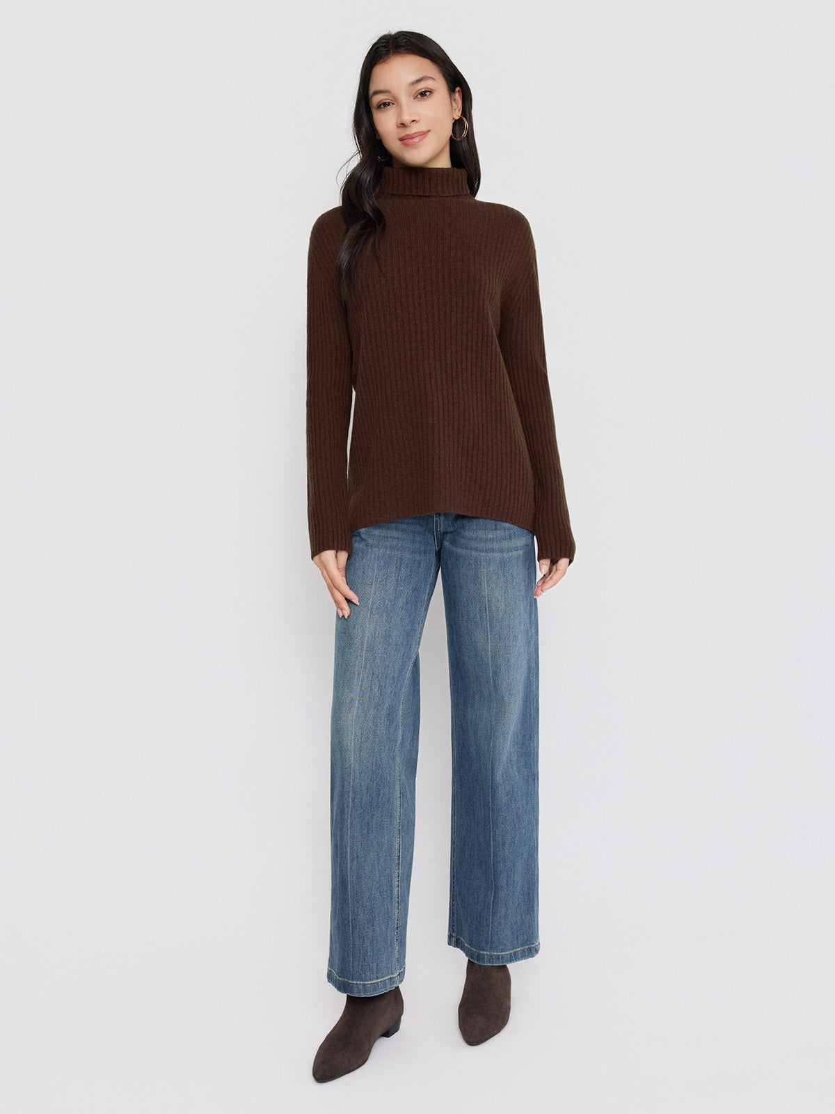 ASOBIO 100% Wool Turtleneck Sweater