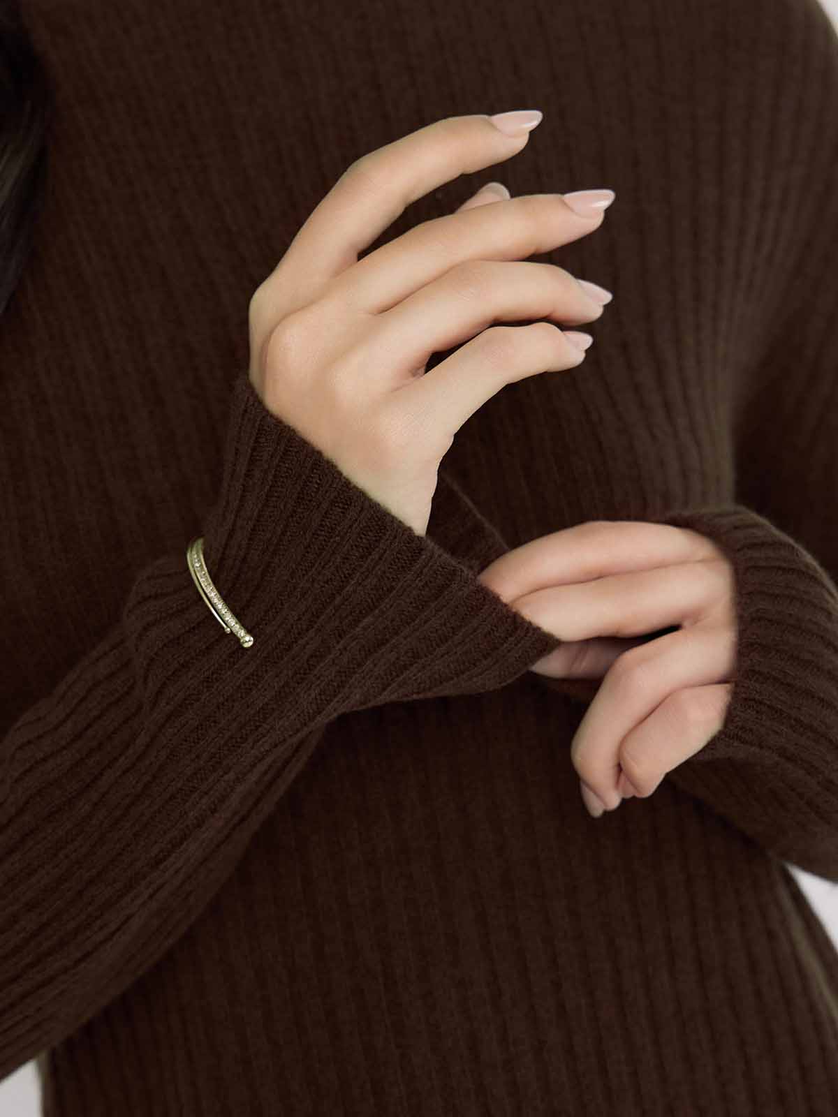 ASOBIO 100% Wool Turtleneck Sweater