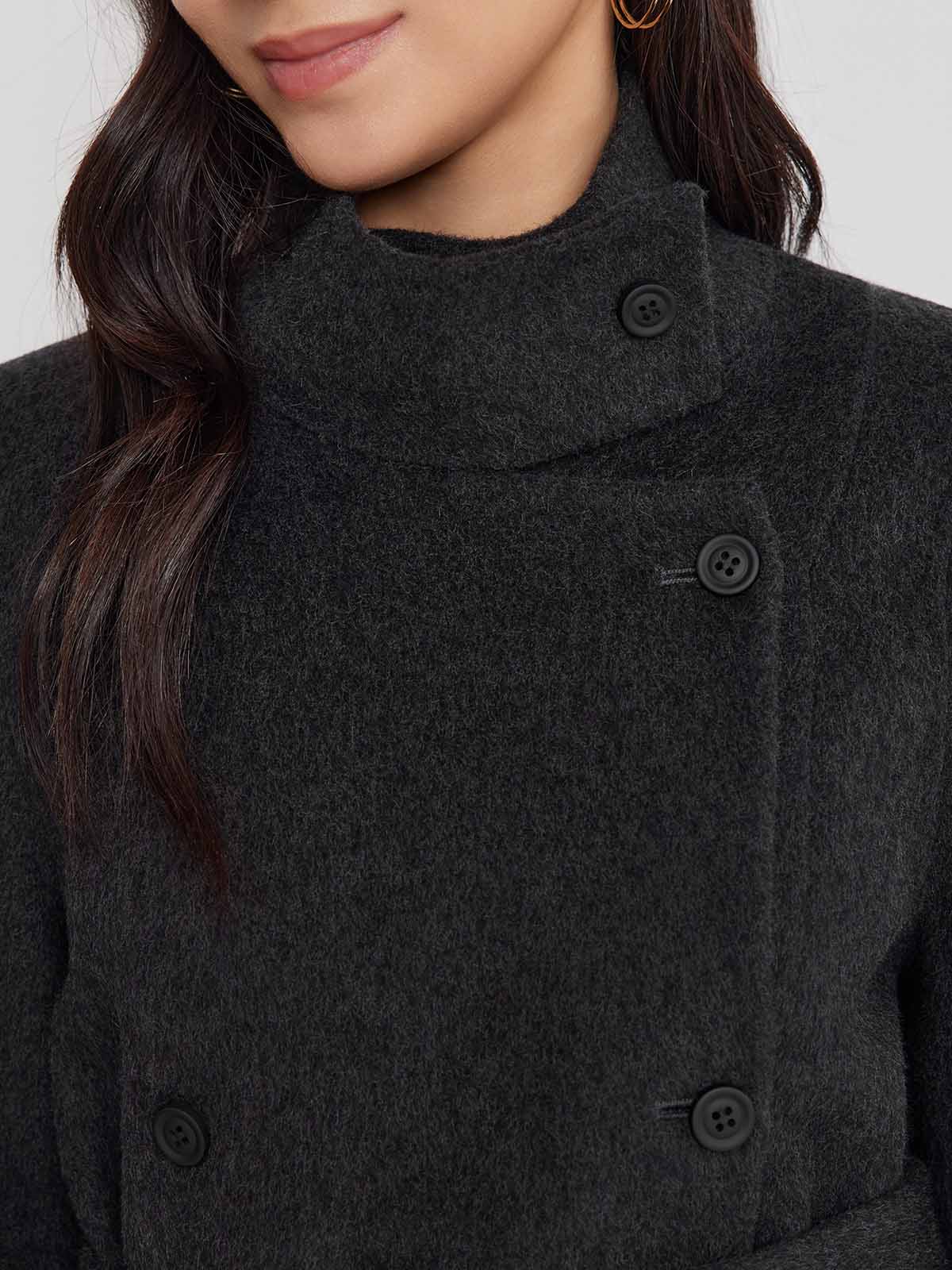 ASOBIO Double-Faced Double-Breasted Wrap Coat