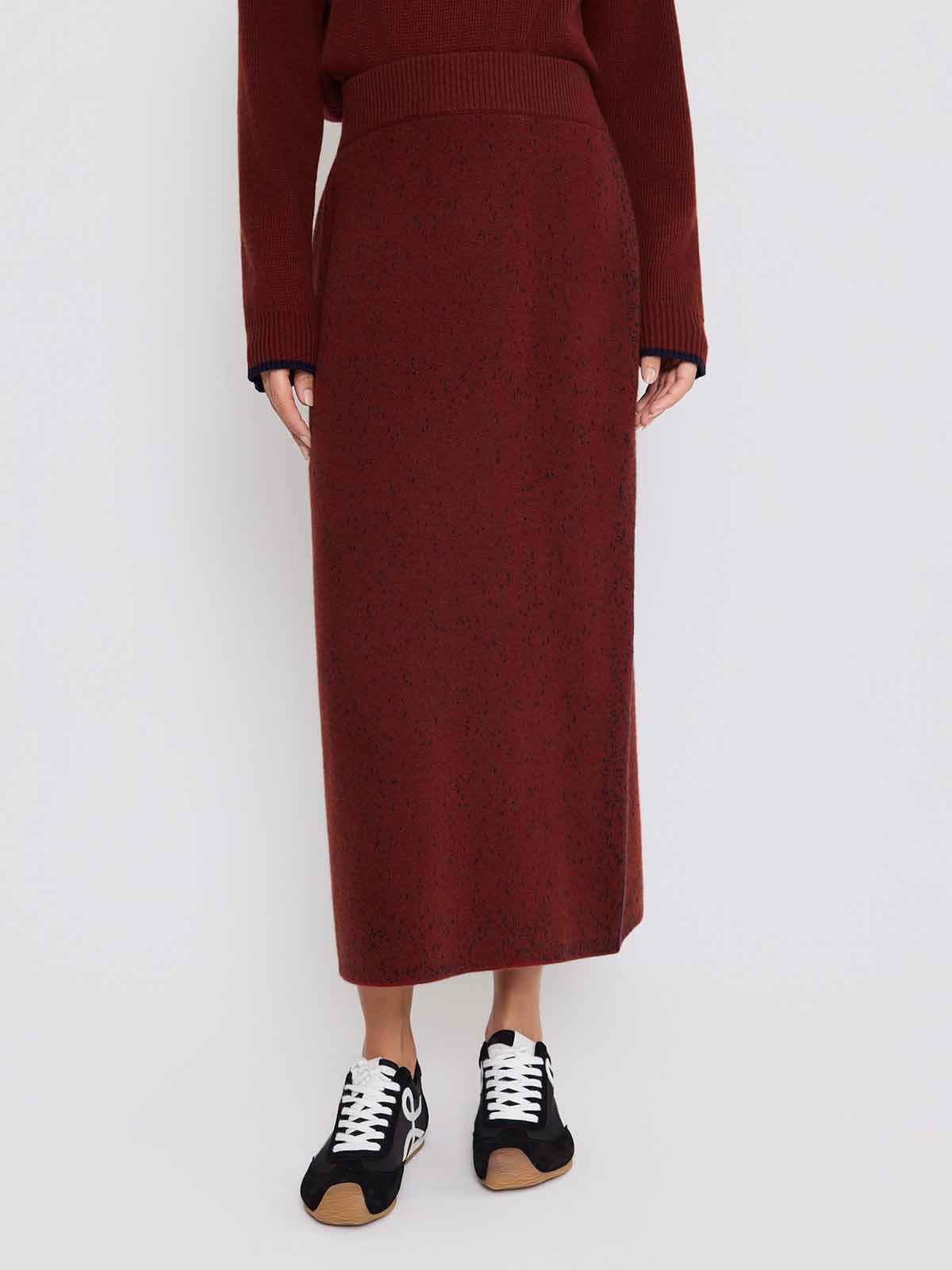 ASOBIO 100% Wool Knit Midi Skirt