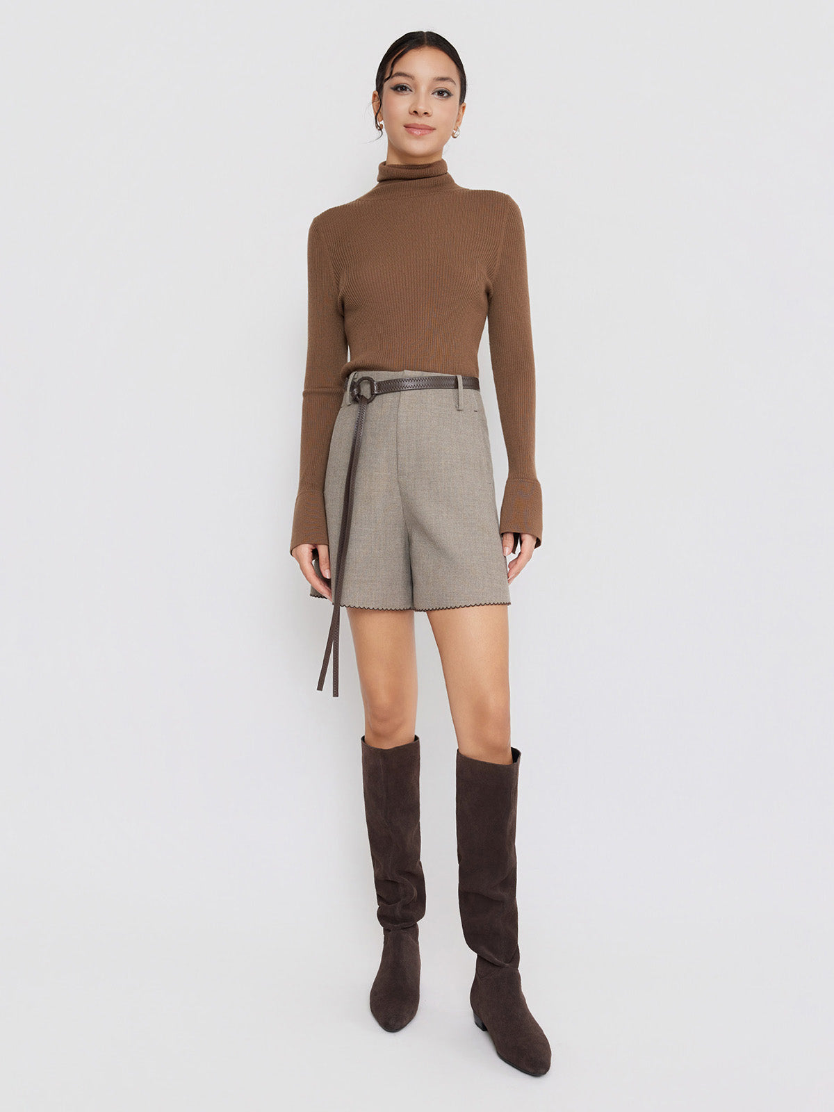 ASOBIO High-Waist Belted Short