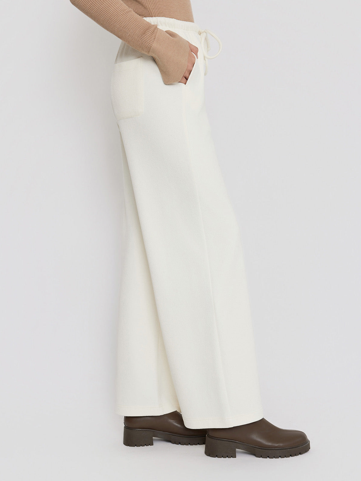 ASOBIO Elastic Waist Knit Drawstring Pant