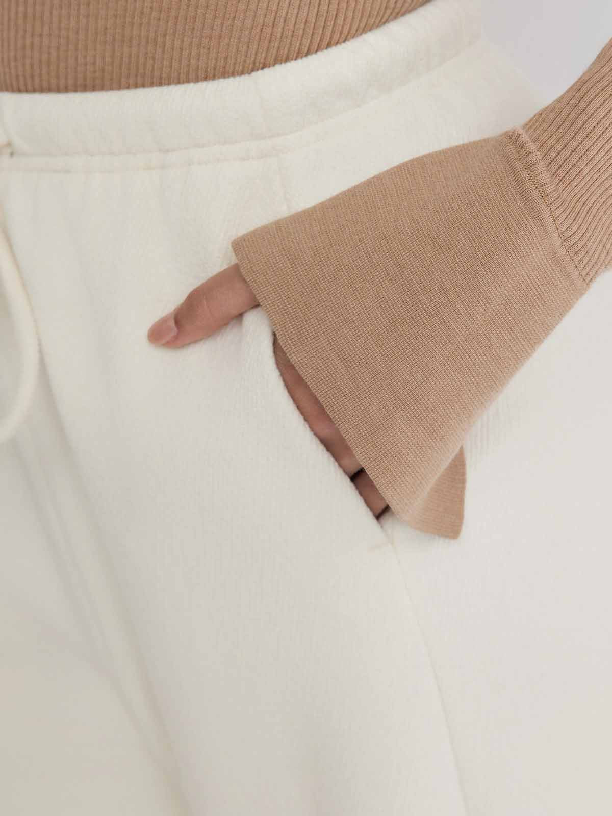 ASOBIO Elastic Waist Knit Drawstring Pant