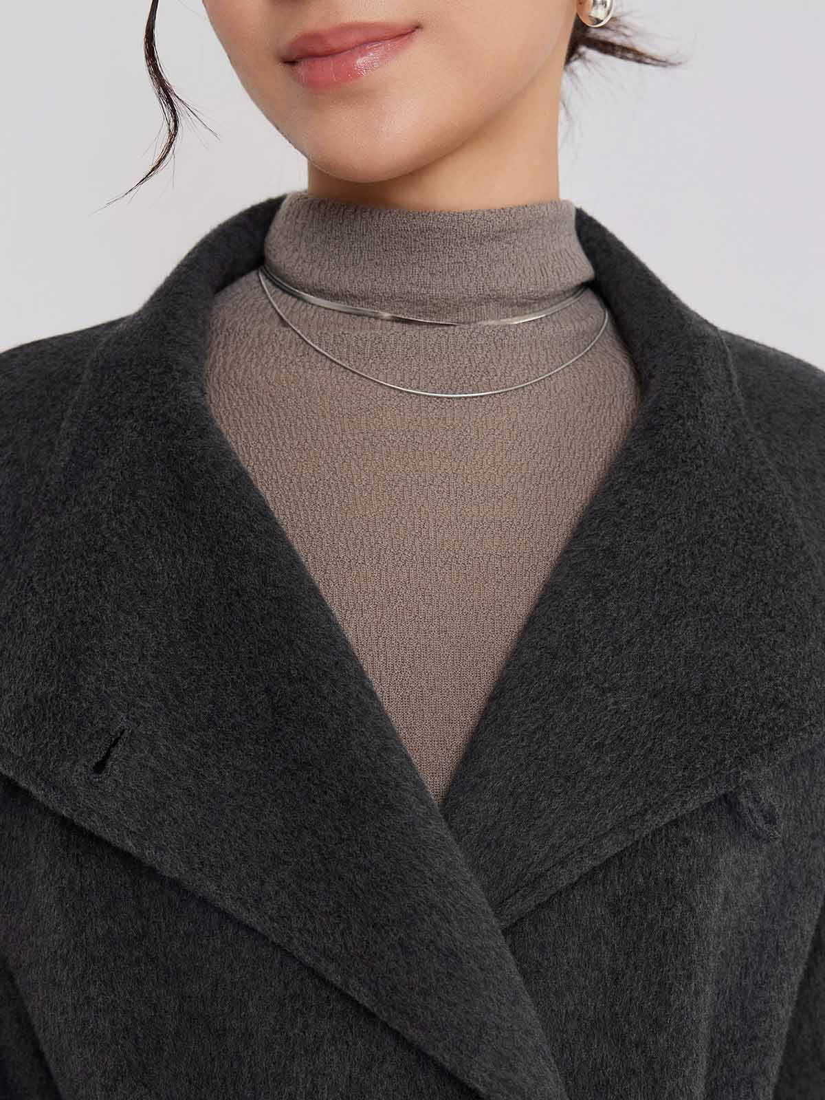 ASOBIO Double-Faced Stand Collar Wrap Coat