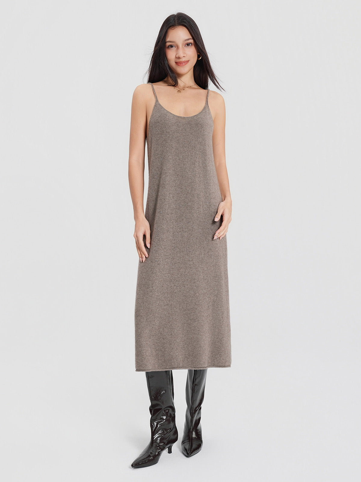ASOBIO Yak Wool Knit Slip Dress