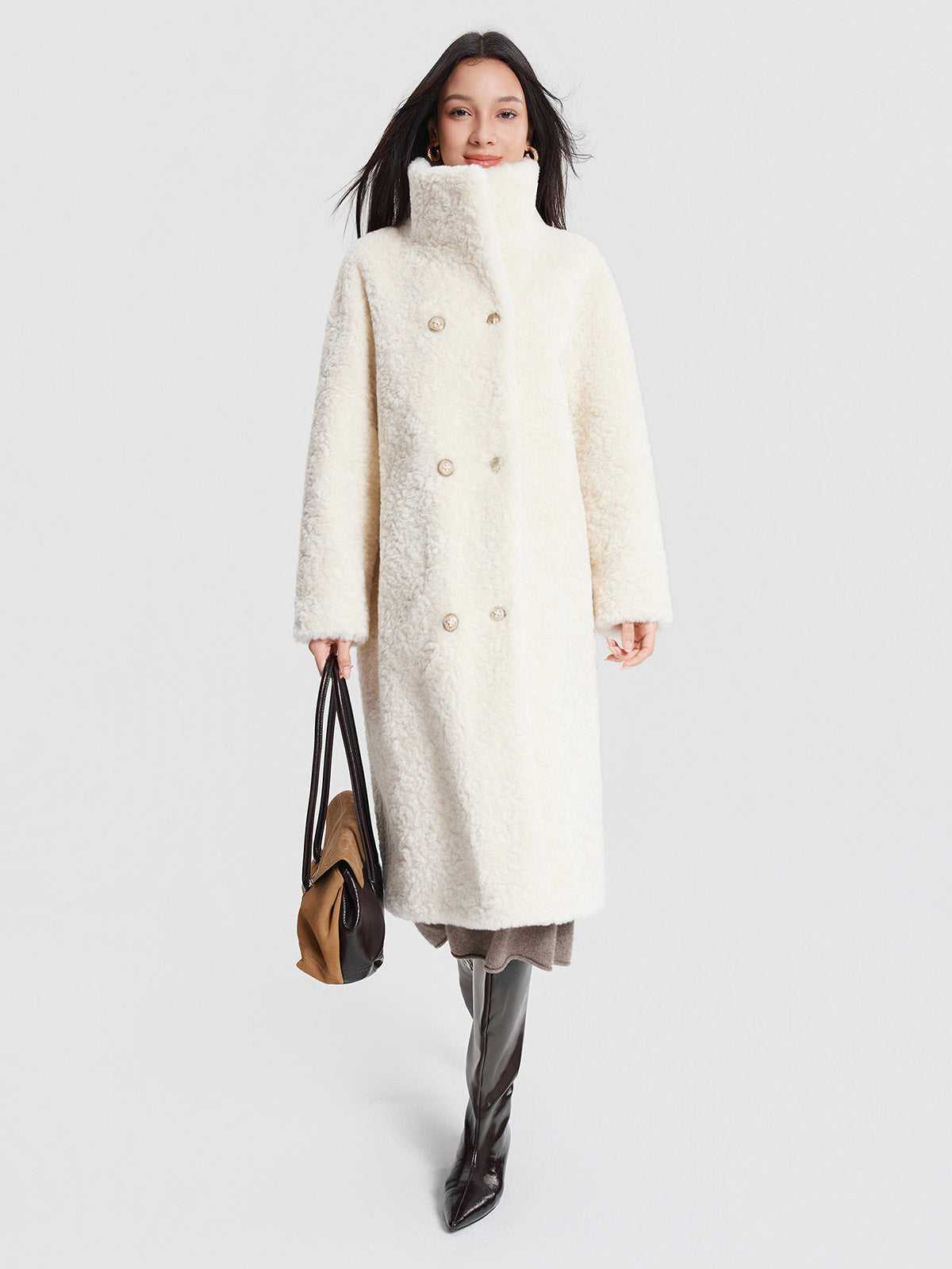 ASOBIO Long Faux Fur Coat