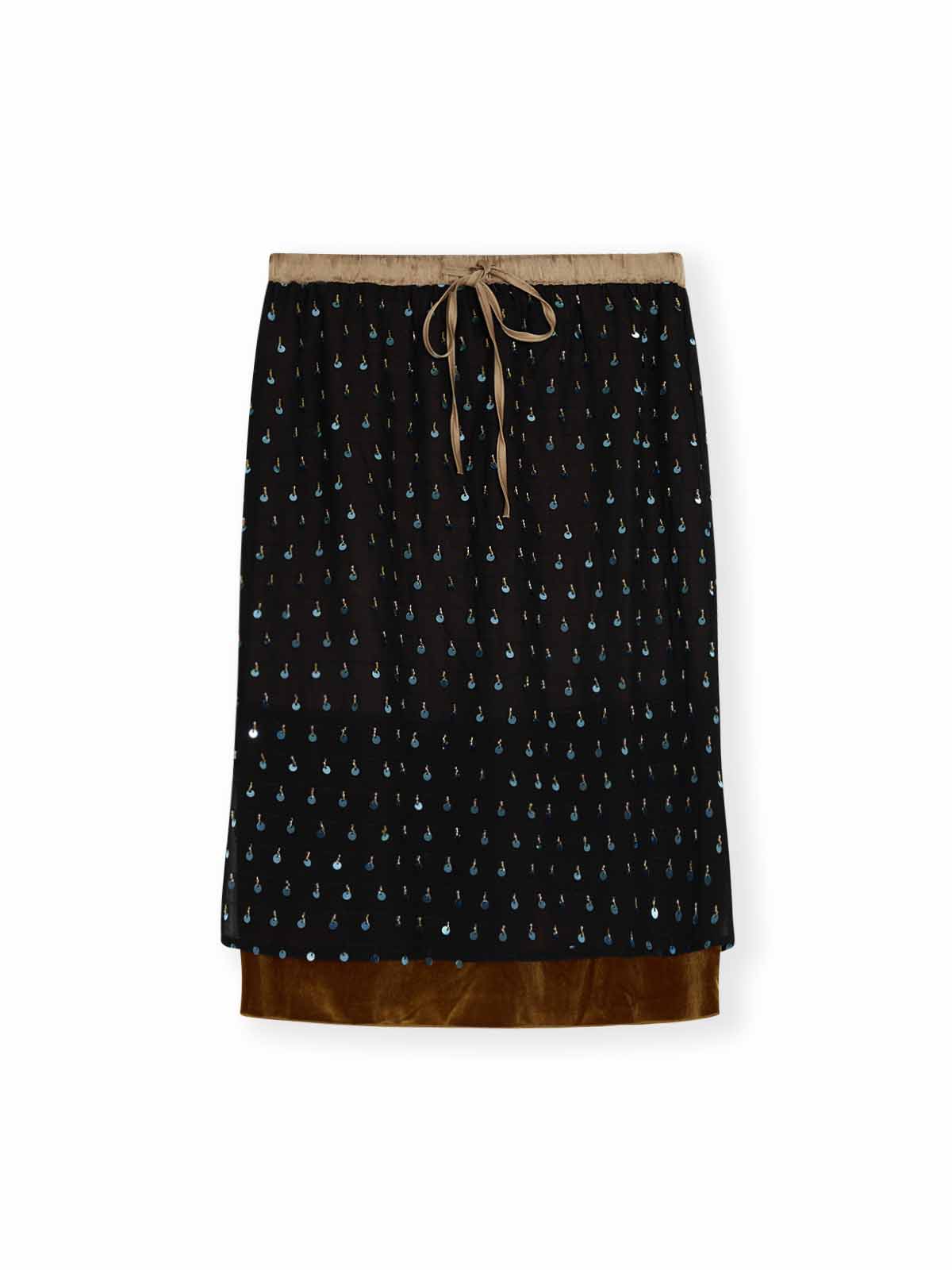 ASOBIO Layered Sequin Skirt