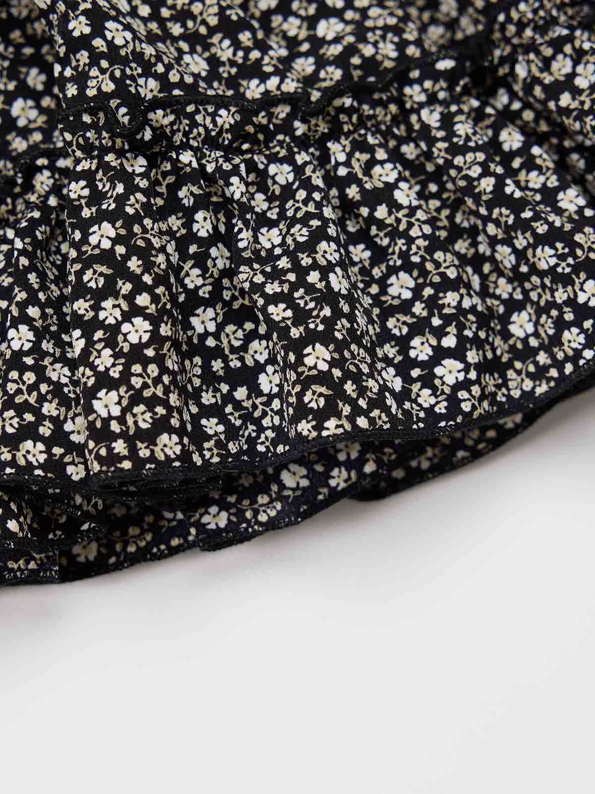 ASOBIO Floral Ruffle Mini Skirt