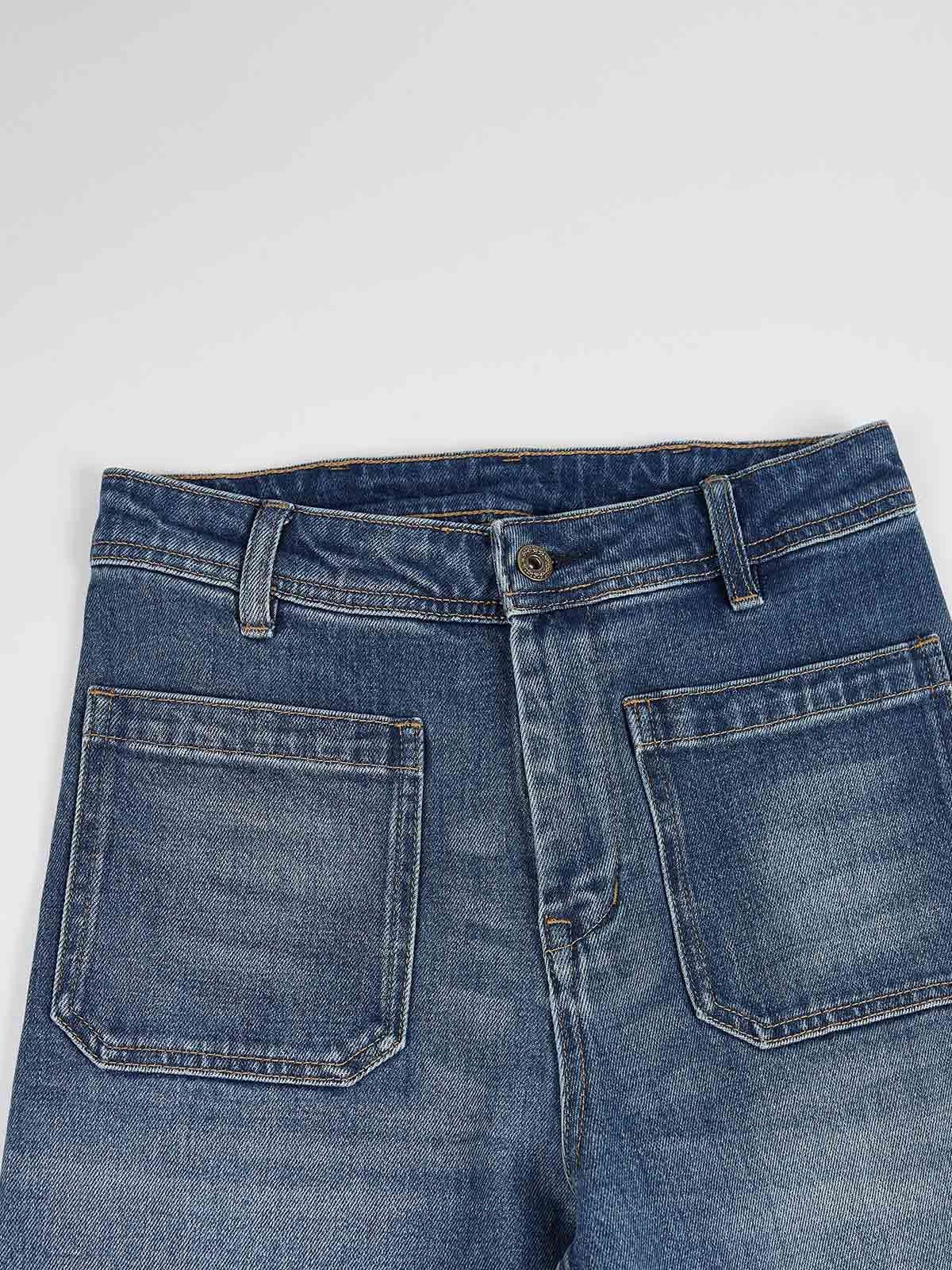 ASOBIO High-Rise Patch Pocket Flare Jean