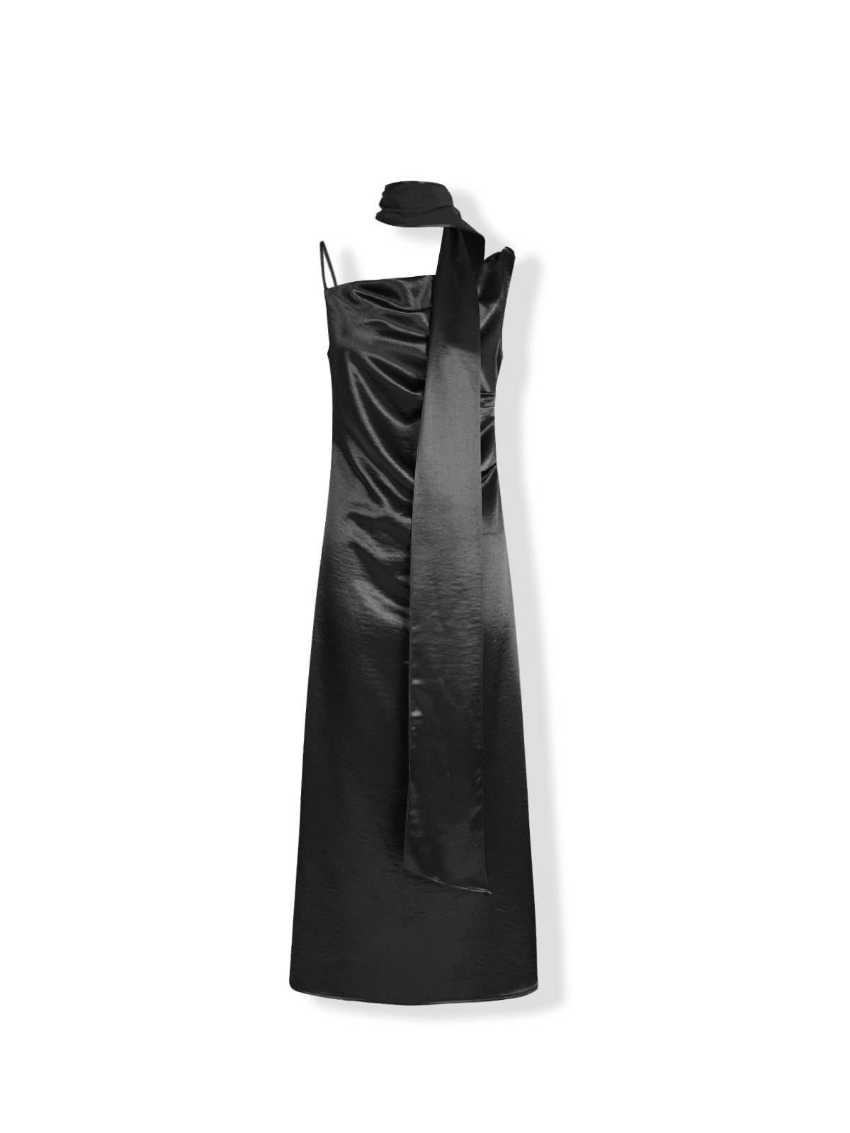 ASOBIO Satin Cowl Midi Dress