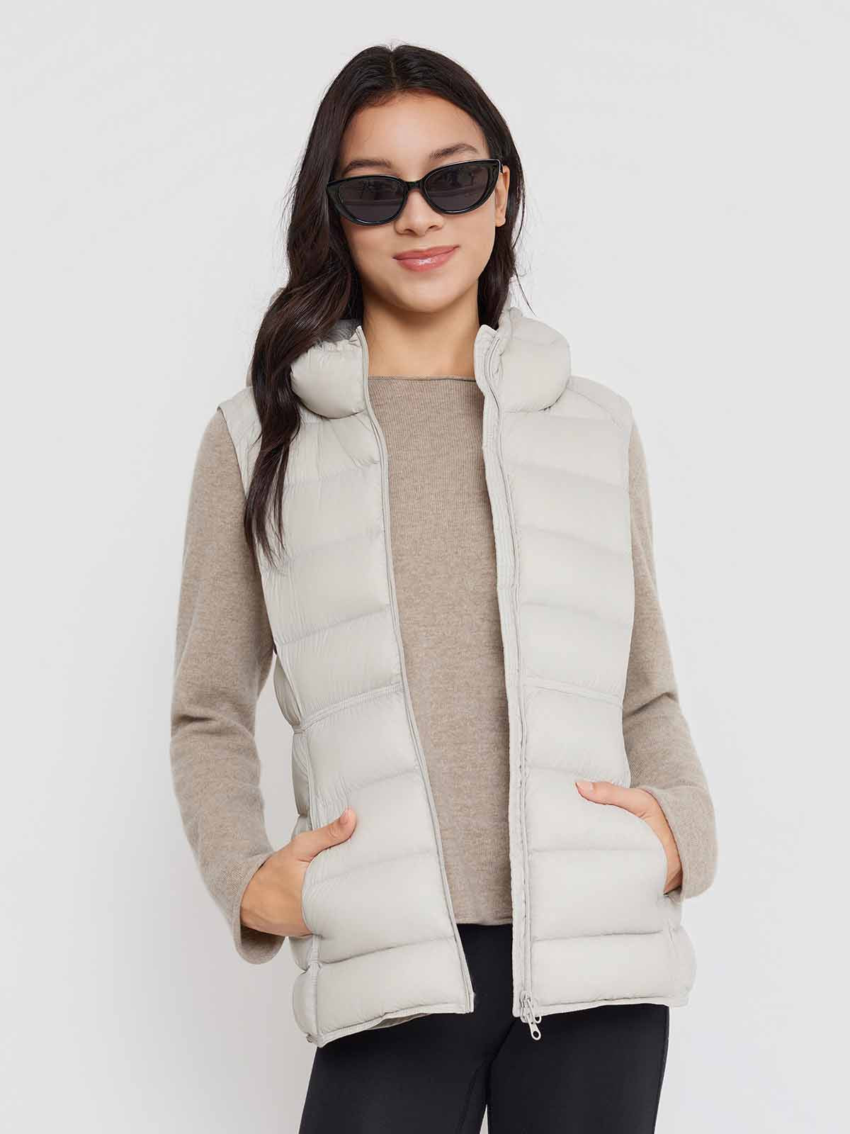 ASOBIO Lightweight Premium Down Puffer Hooded Vest