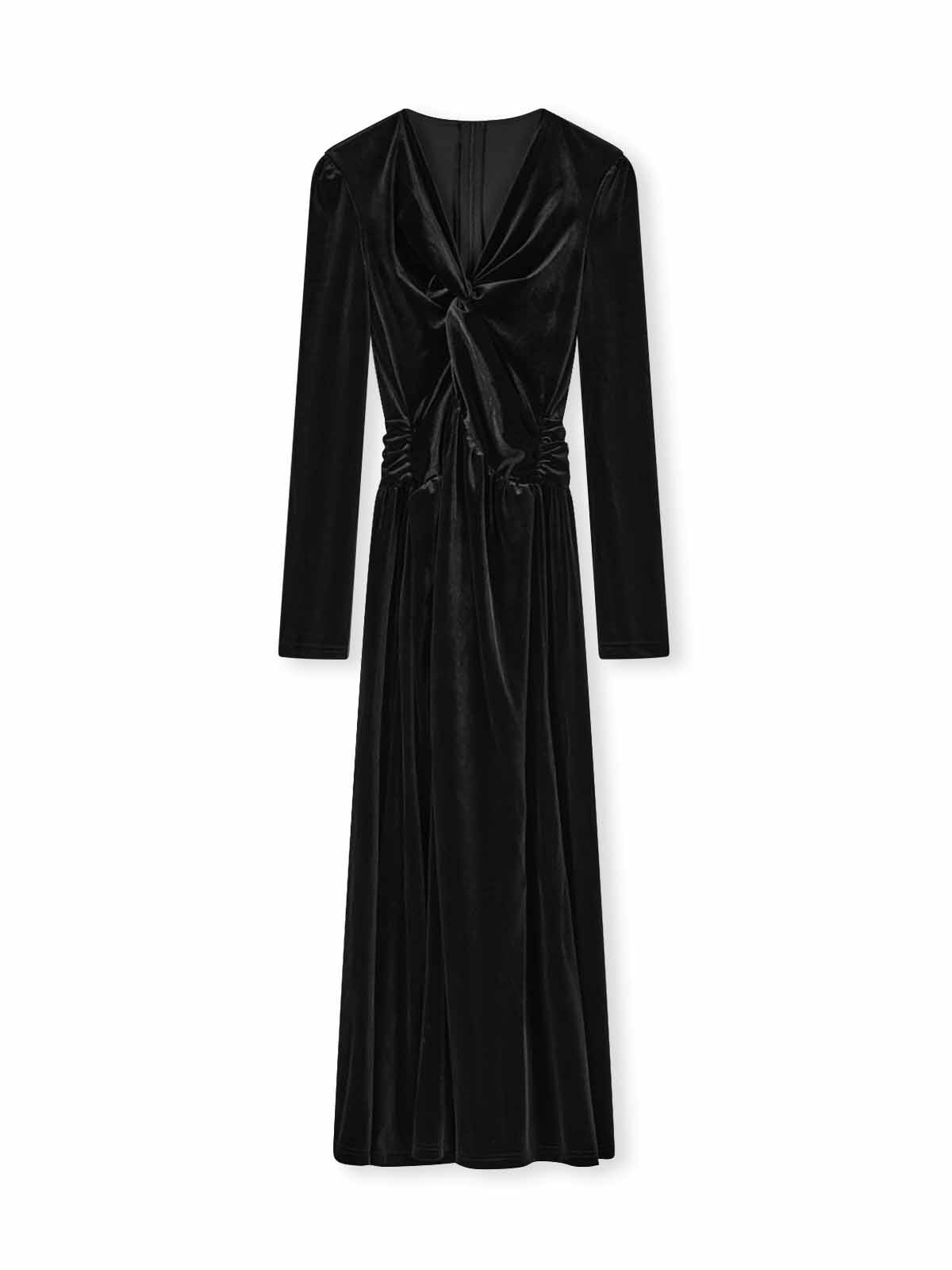 ASOBIO Velvet Twist-Front Maxi Dress