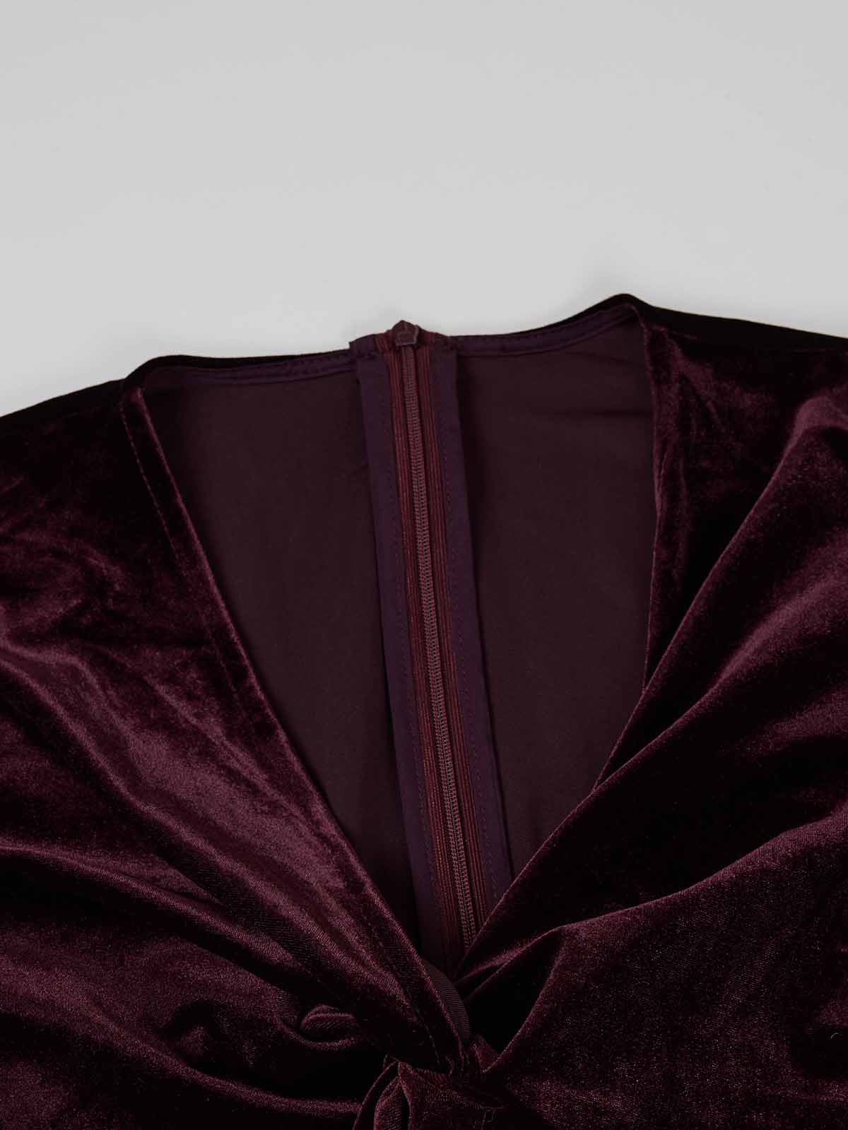 ASOBIO Velvet Twist-Front Maxi Dress