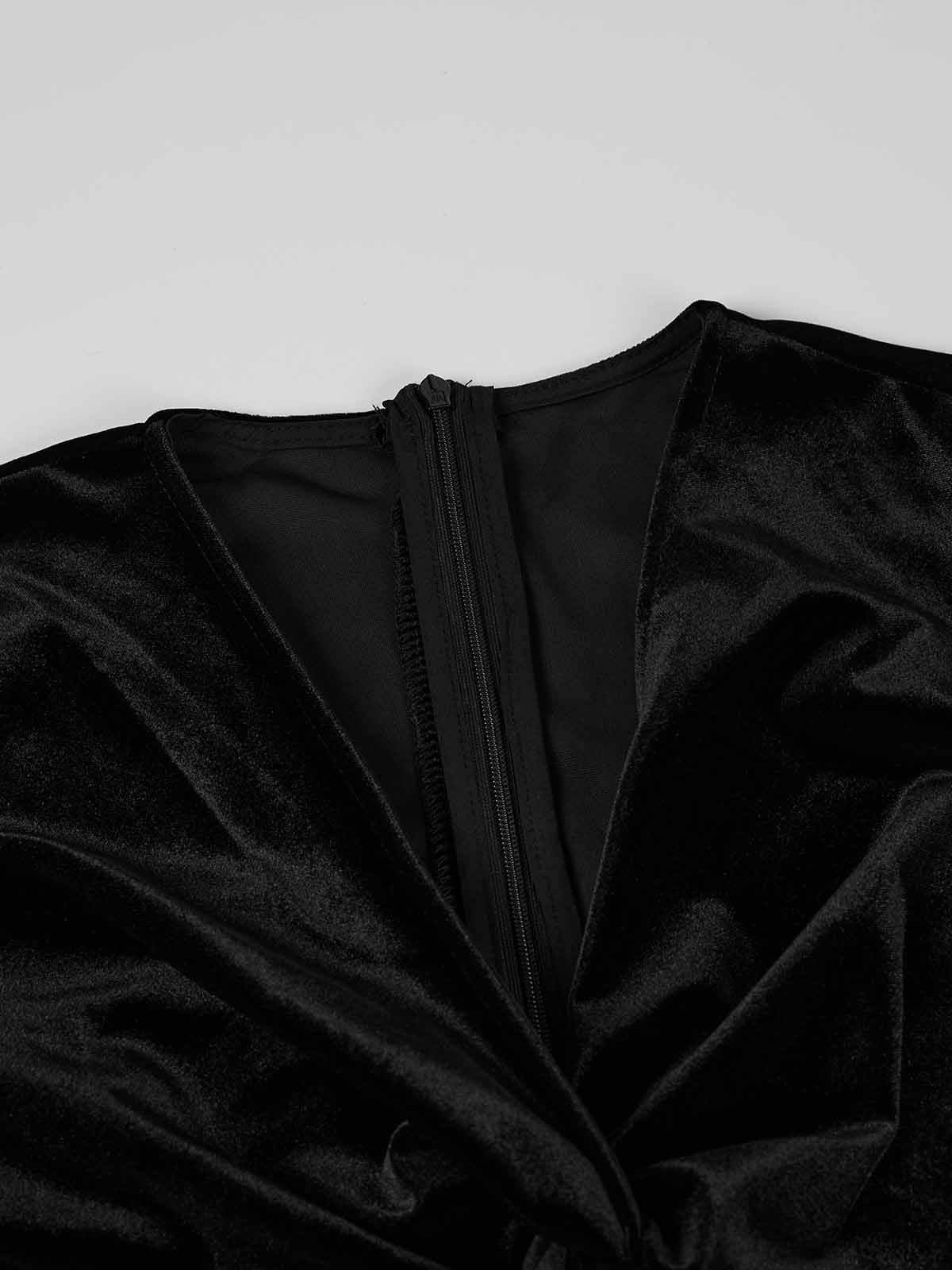 ASOBIO Velvet Twist-Front Maxi Dress