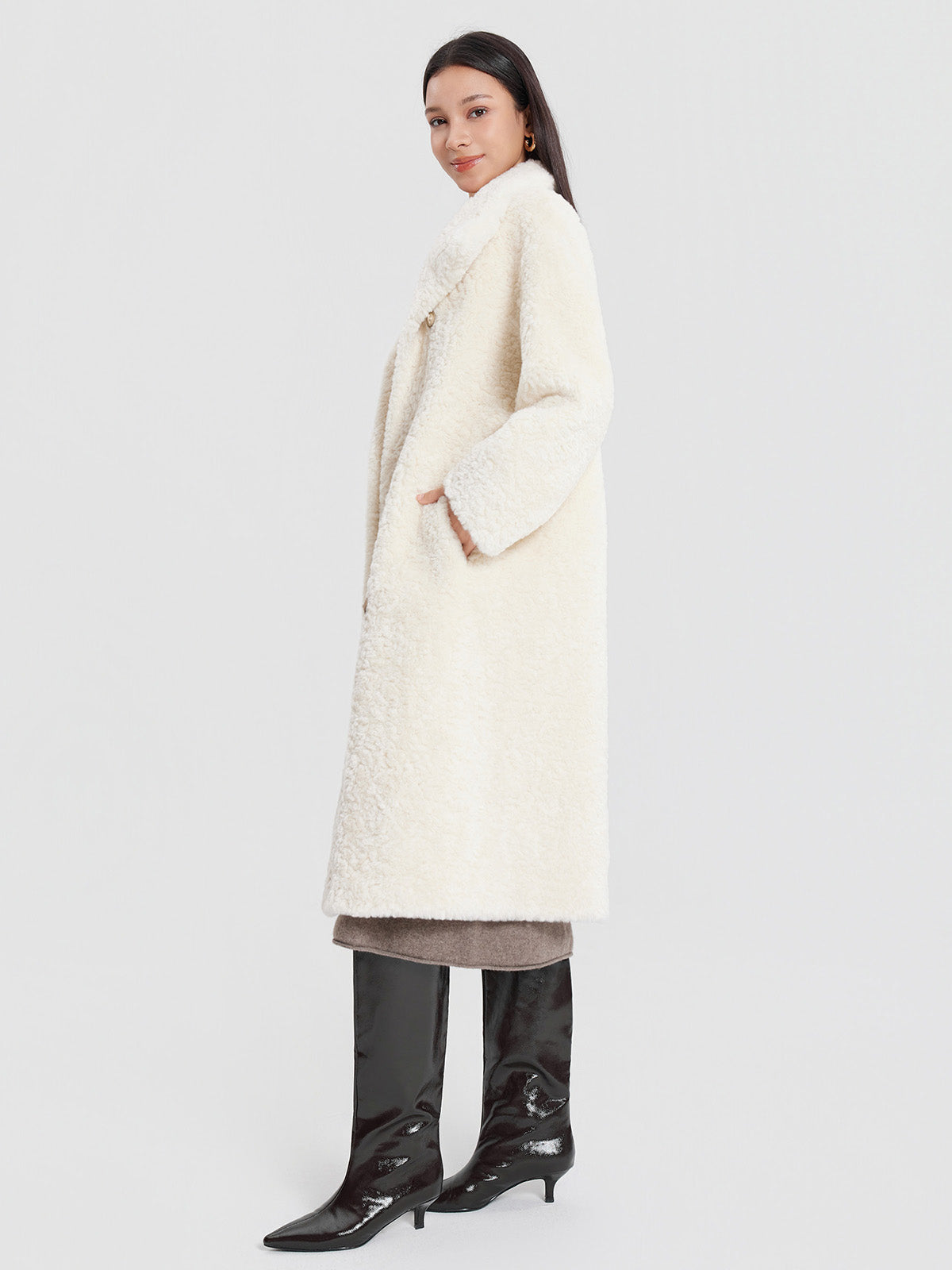 ASOBIO Long Faux Fur Coat